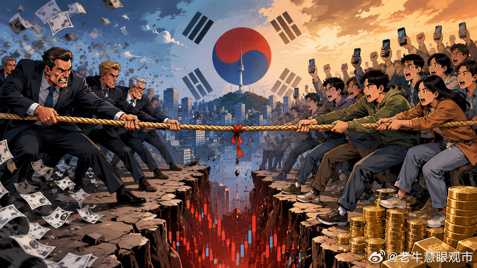 韩国股市突然熔断：外资狂卖950亿美元，散户硬接800亿美元，AI牛市为何跌出巨