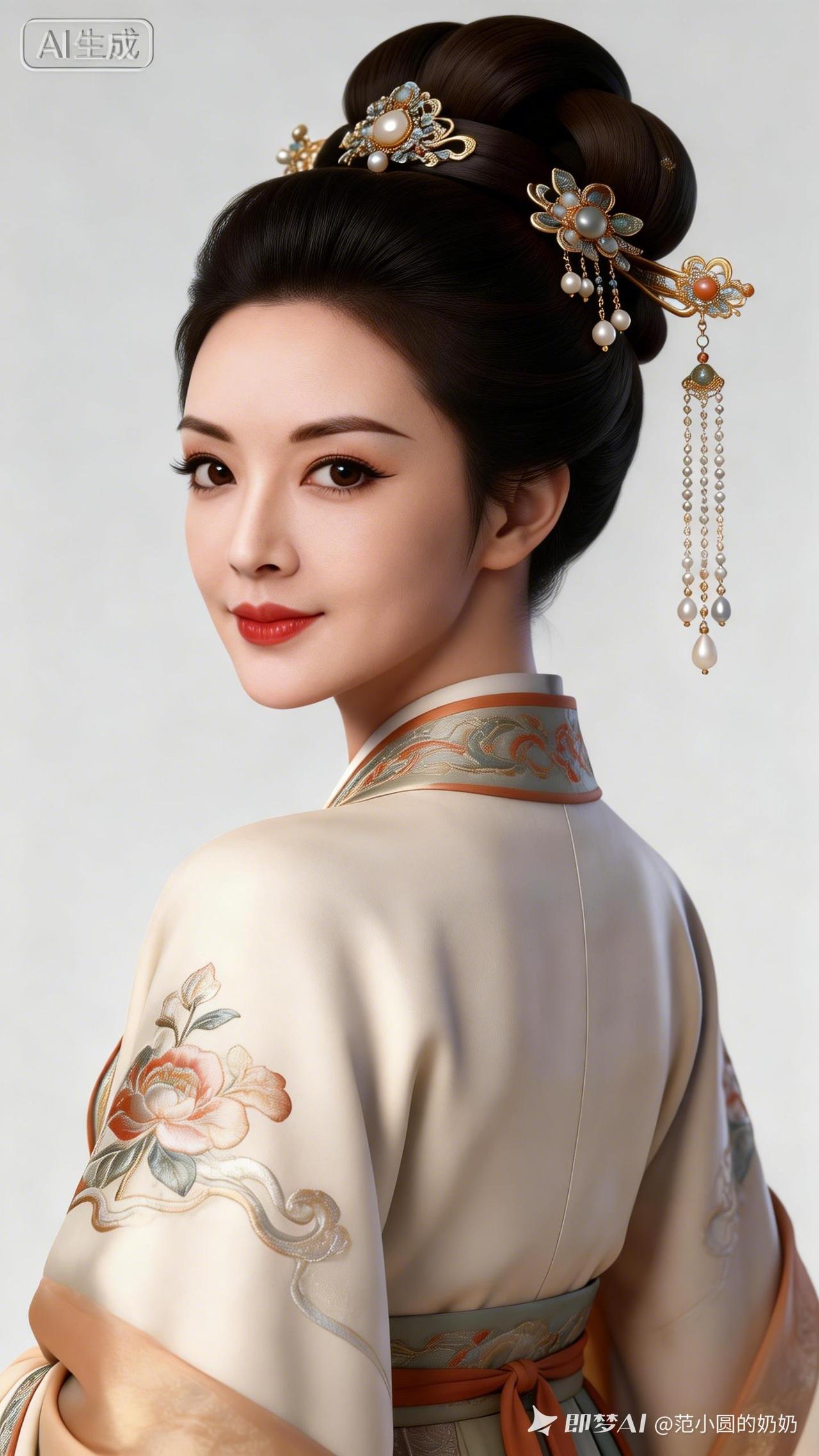 古风美人，花钿玉簪，韵味十足！