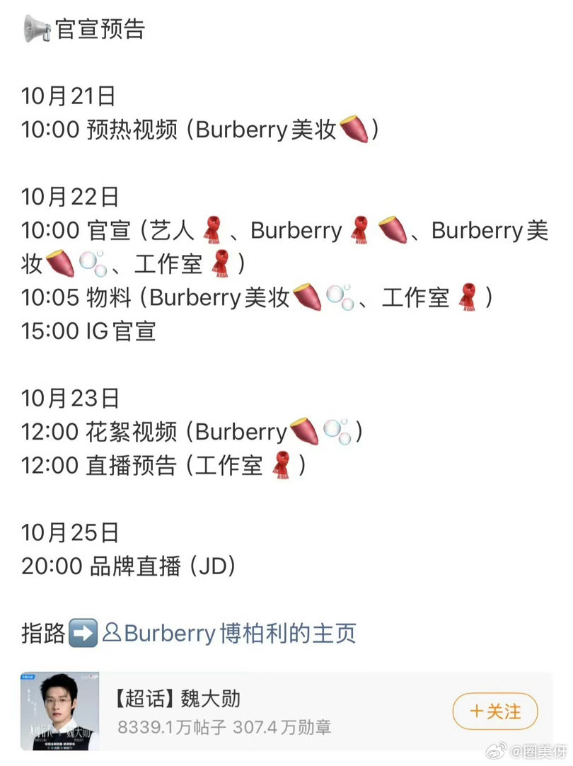 魏大勋新商务Burberry美妆即将官宣，又是高奢品牌+1，无可替代叶信之播出红