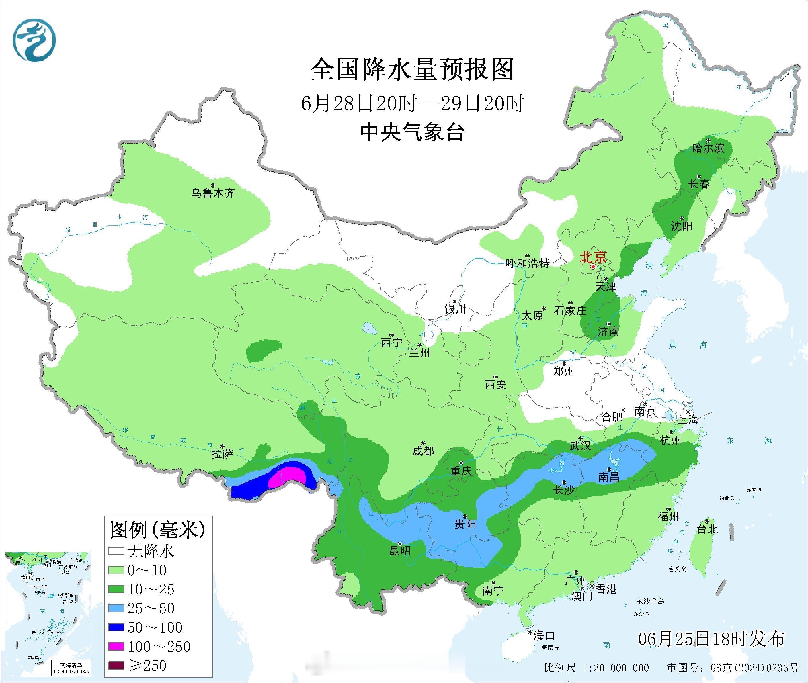 【雨带月底前北抬】未来三天，西南地区东部和南部、江南中南部、华南等地仍有中到大雨