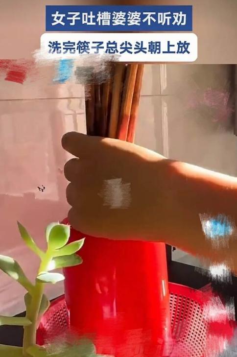 河南郑州，女子嫌婆婆放筷子的时候，总是筷子尖尖朝上，屡次与婆婆沟通，希望她把筷子
