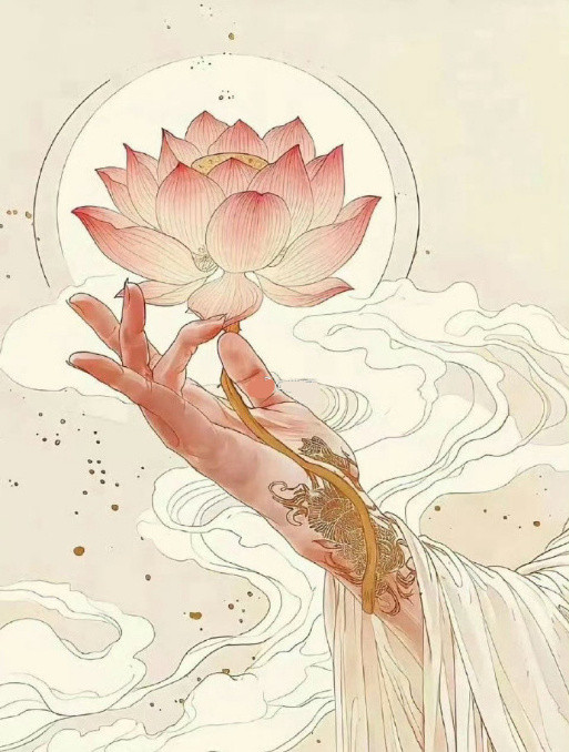 佛手举莲花，见者好运。​​​
