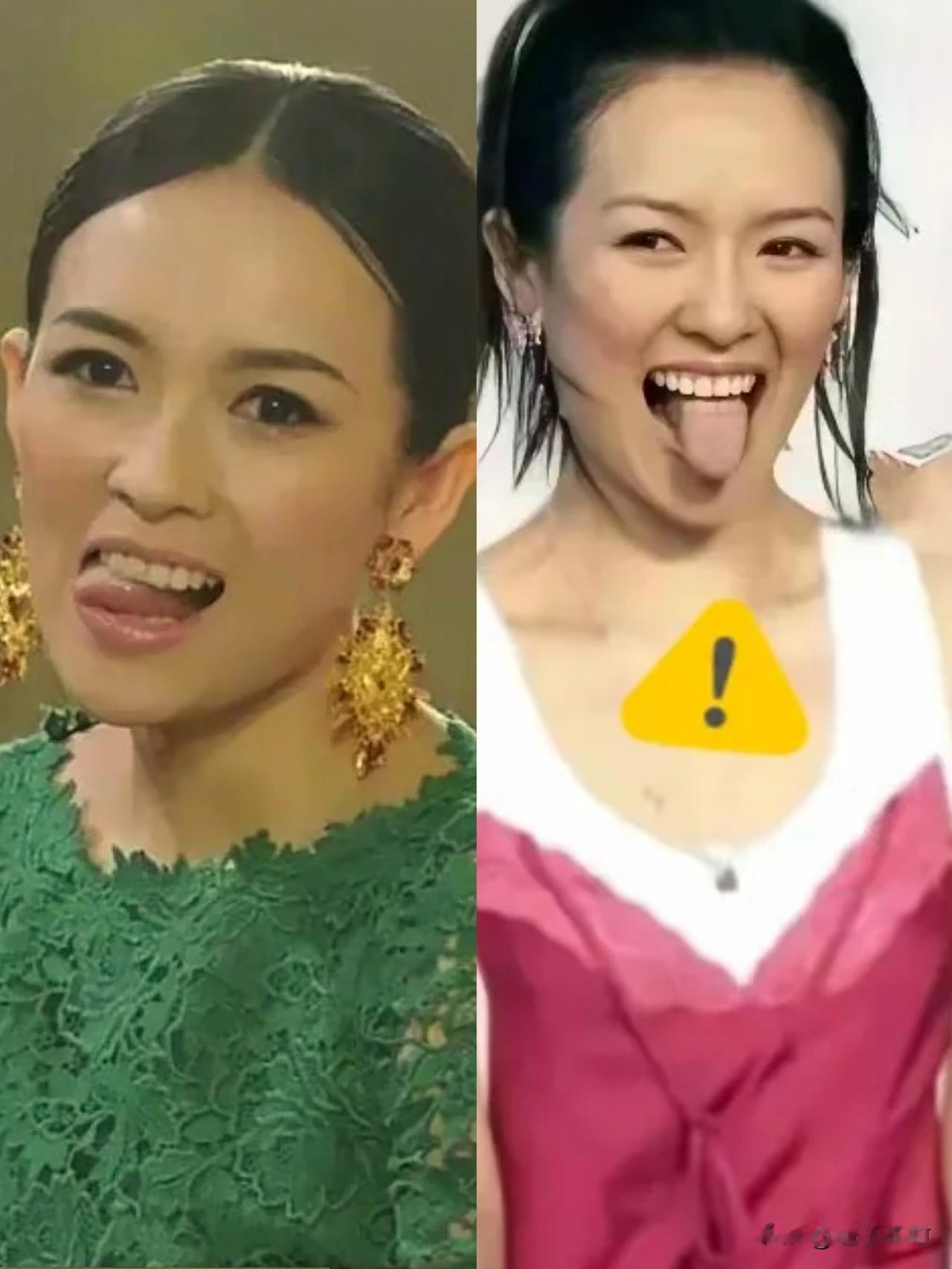 这届网友真闲！“吐舌头是暗号”这话题一火，立马就有人去扒章子怡二十年前的老照片。