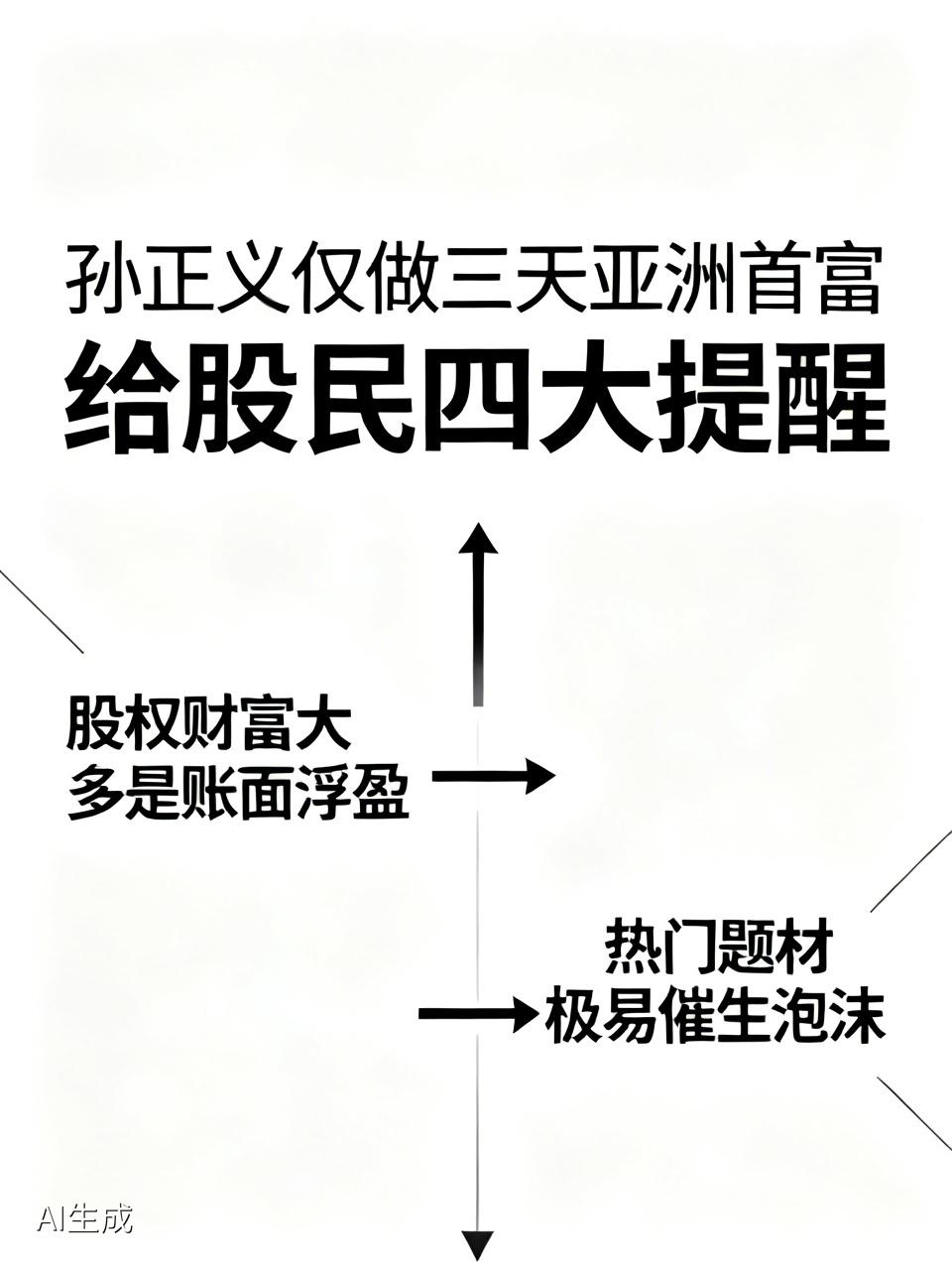孙正义仅做三天亚洲首富，，这件事给股民四大提醒孙正义借着AI行情推动软银大