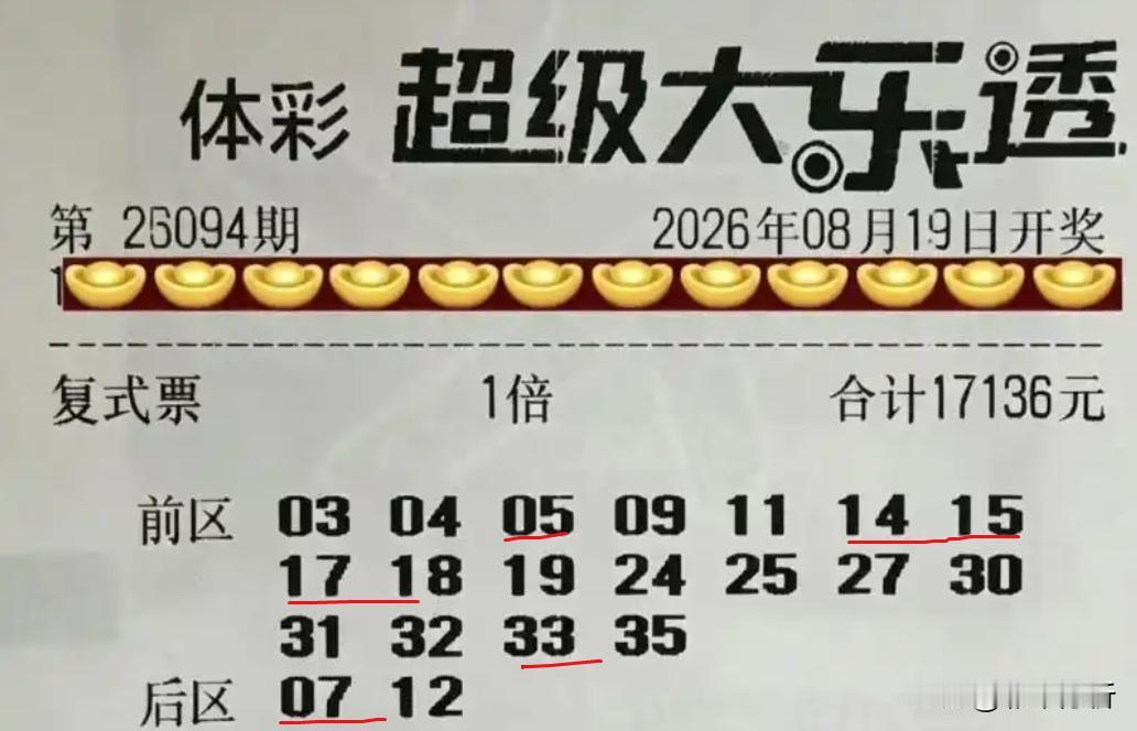提前晒票中奖22万元！本期大乐透最顶级1.7万的18+2复式精准全中5+1，拿下