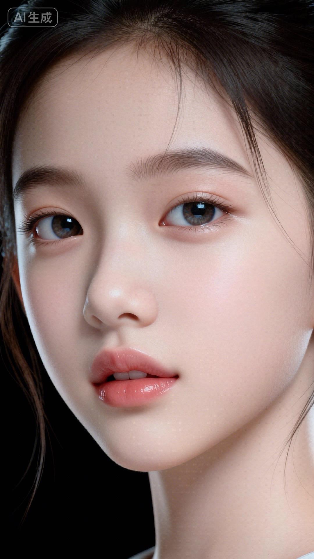 即梦AI女明星的眼睛特写创意妆逆天颜值绝美