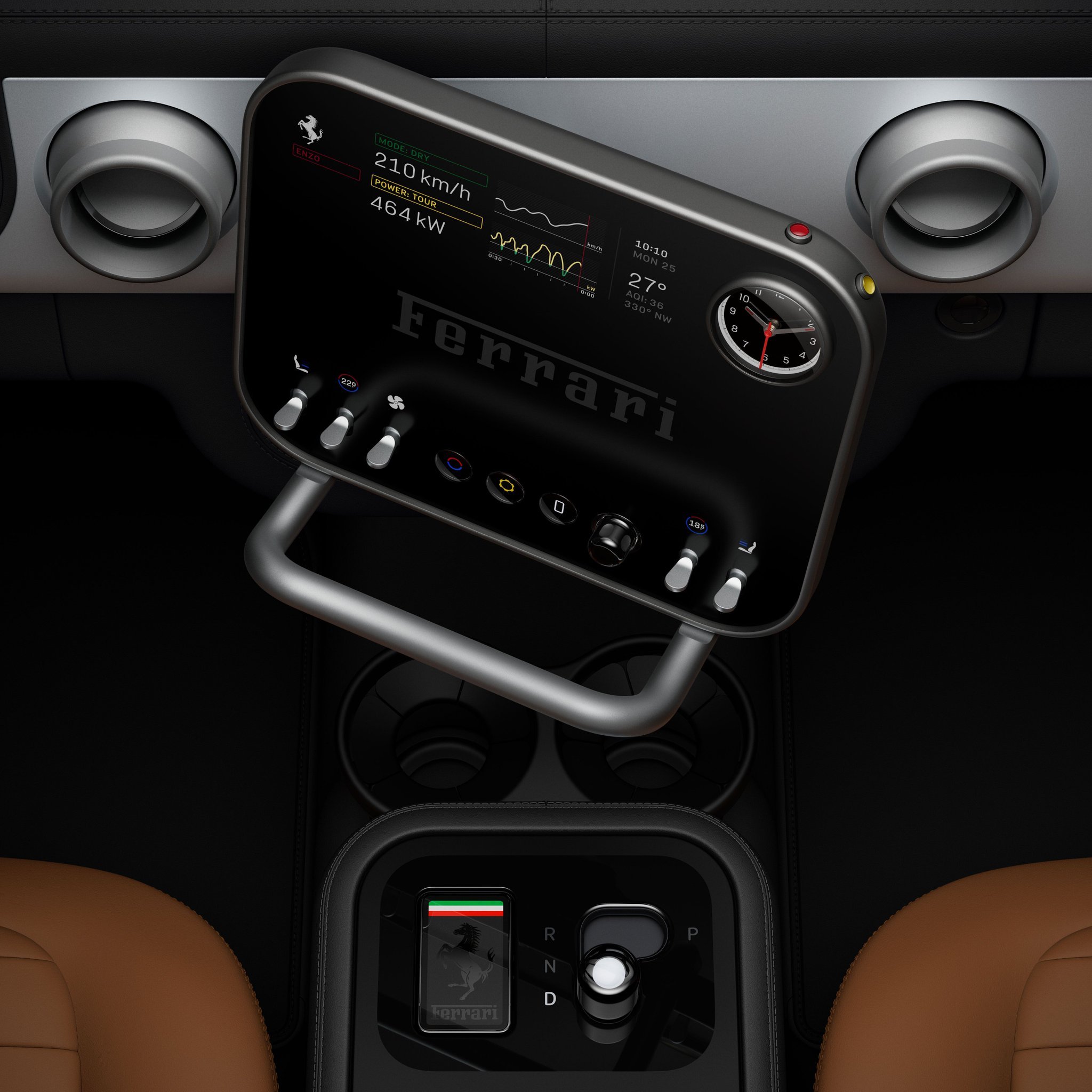 我非常不喜欢这个Apple设计老大强奸法拉利后的怪胎EV内饰。Range说