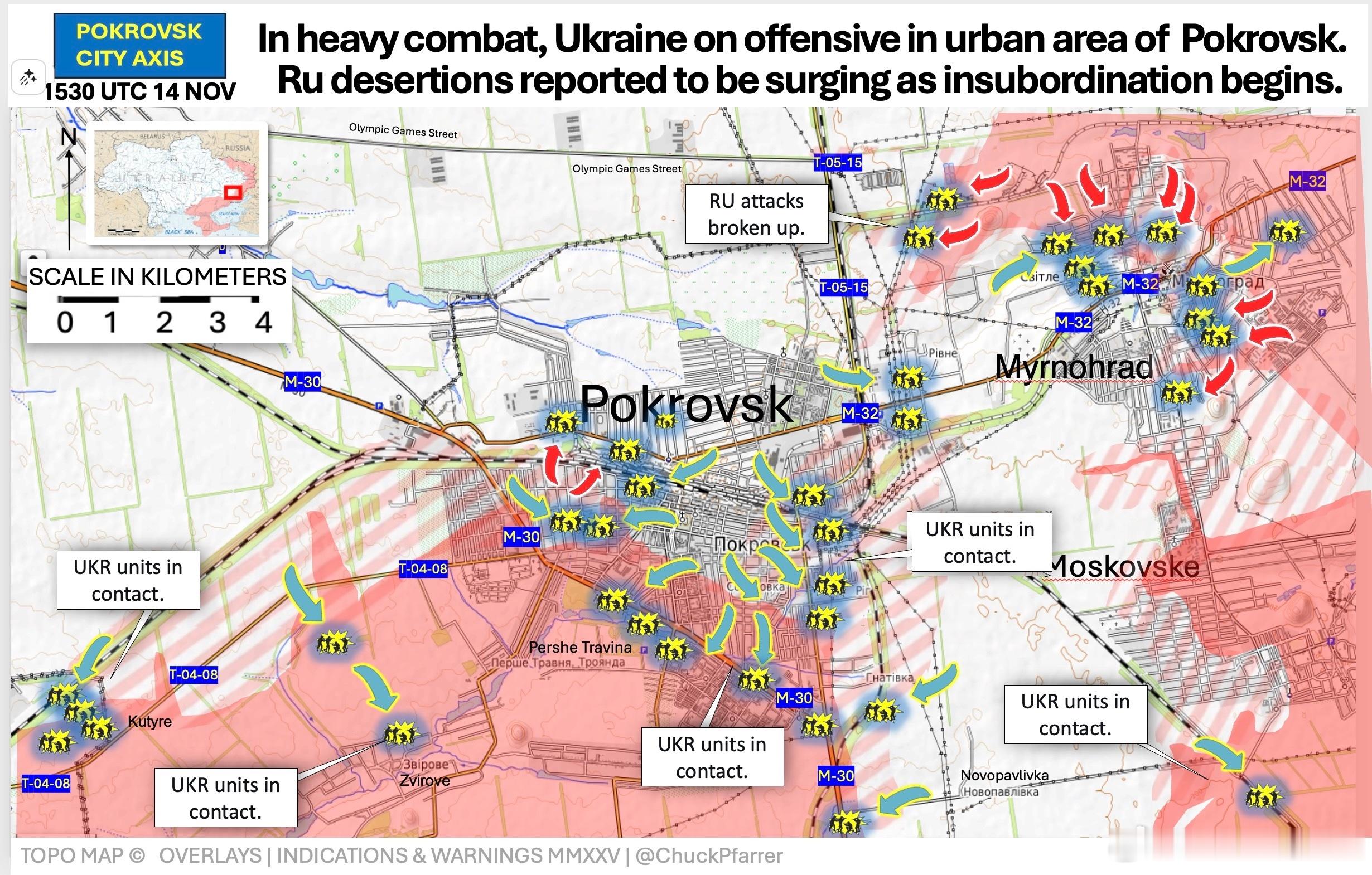 围观群众的地图和预计，做的很漂亮。波克罗夫斯克可能标志着局势的转折点，乌克兰军队