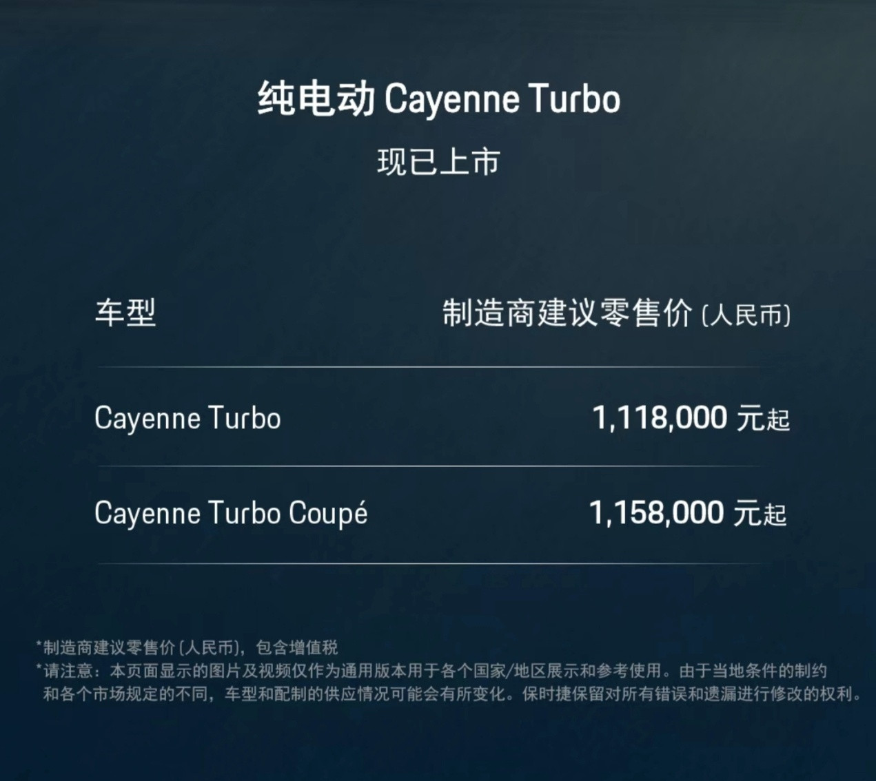 保时捷纯电卡宴上市，起步就是Turbo，111.8万要知道燃油卡宴要200多万，