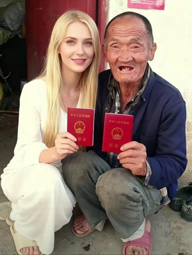 八十岁老头娶小自己这么多的俄罗斯美女，我想知道是真的吗，还是Ai啊[吃瓜][