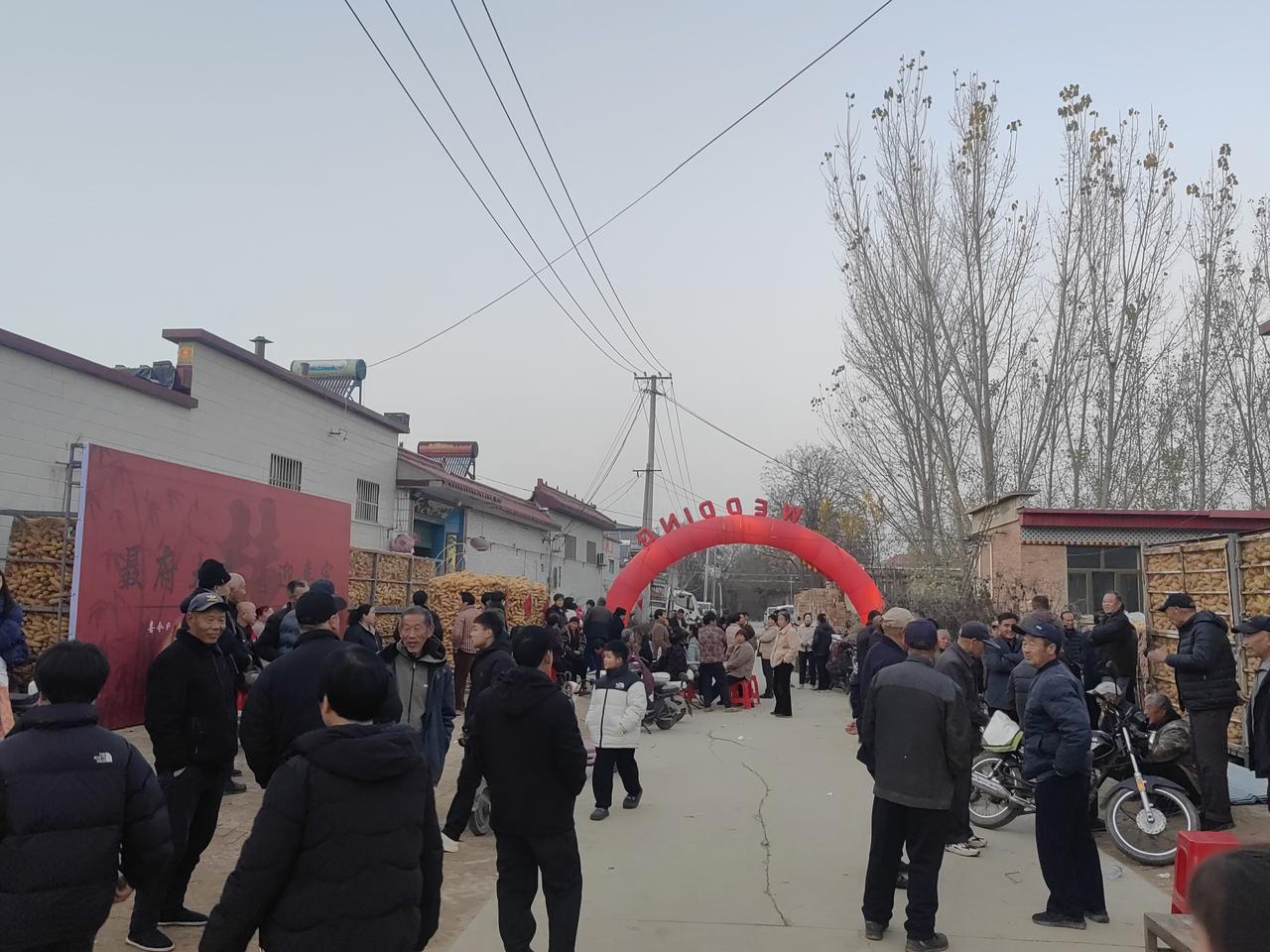 这个月我们村有一家娶媳妇的，真让我们村的人开了眼。新郎祖孙三代人，光盟兄弟就一