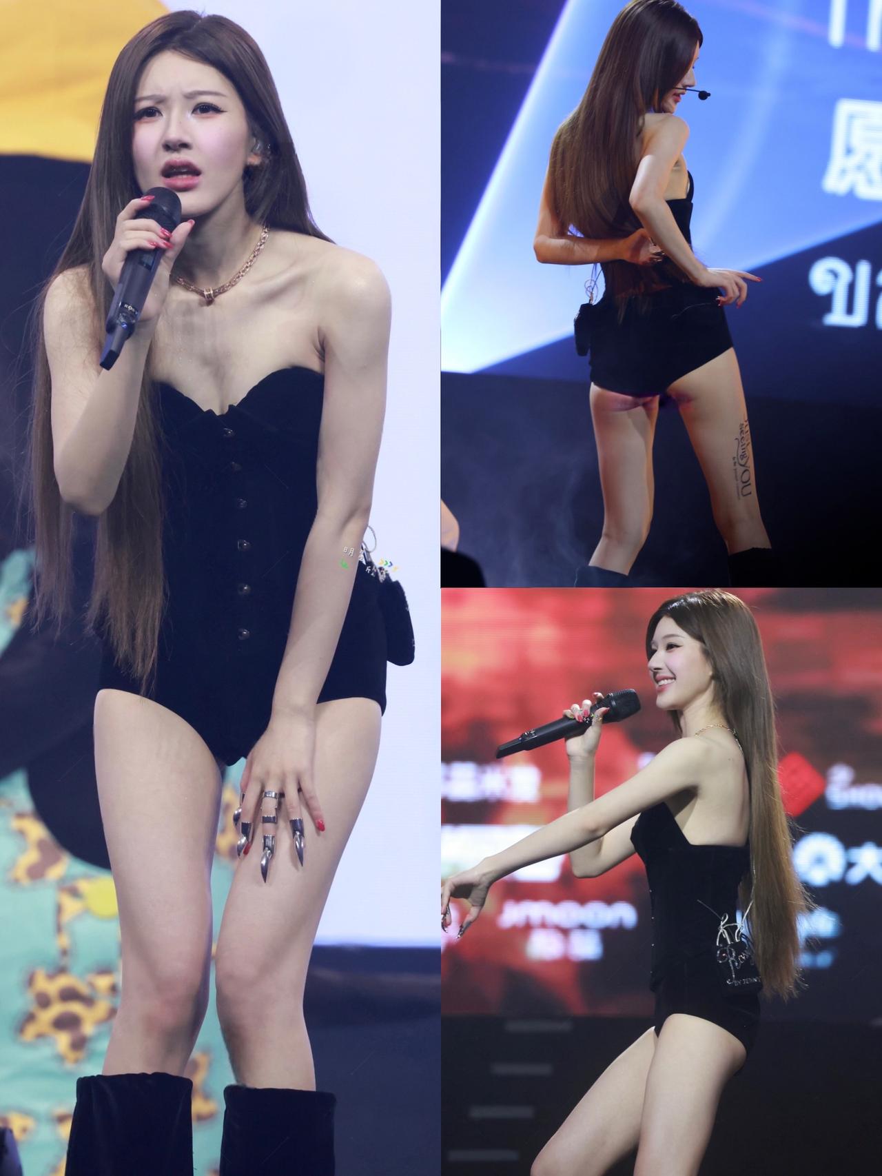 赵露思演唱会的一些图！赵露思辣妹演唱会超模腿大长腿名场面