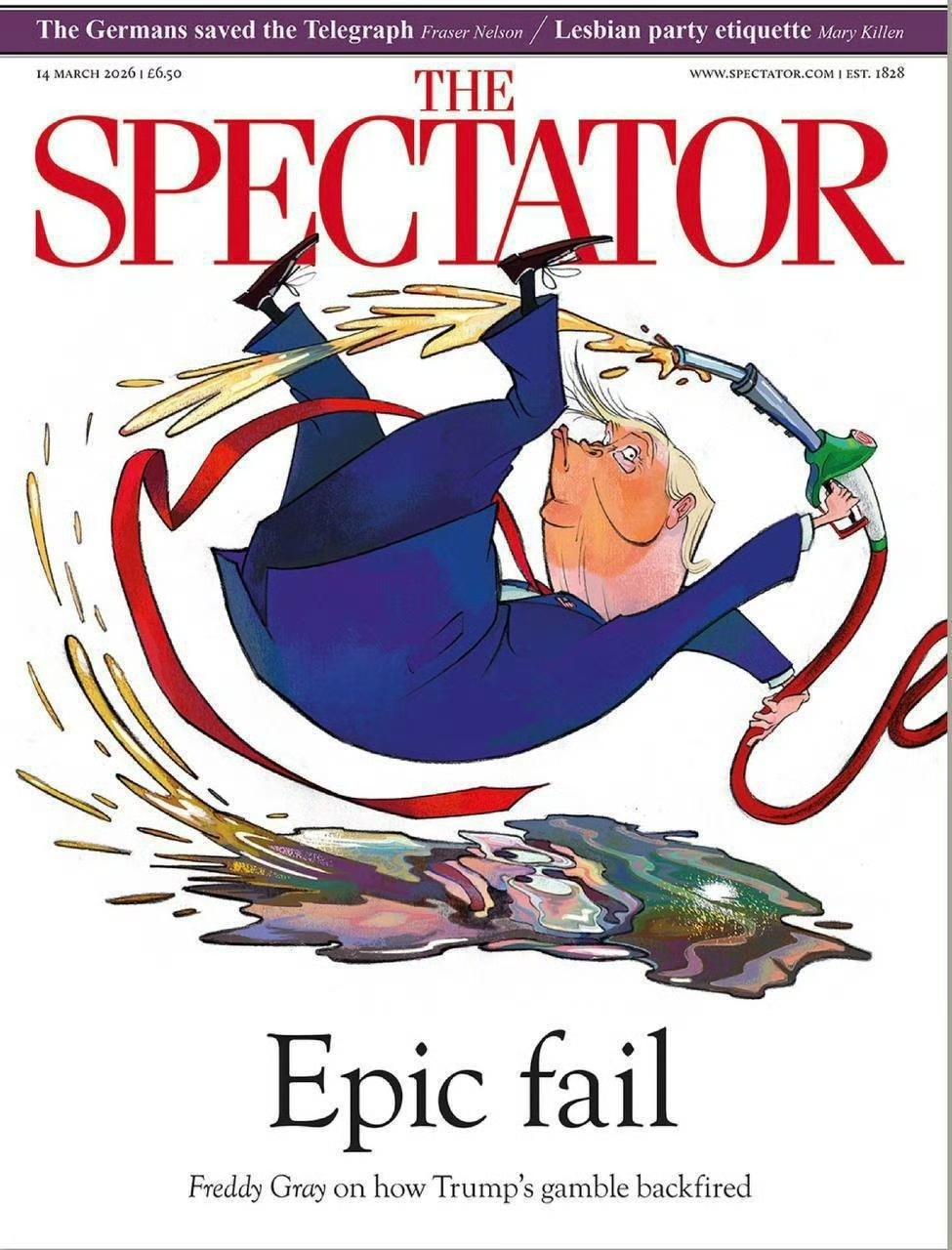 这是英伦老牌保守派杂志《TheSpectator》的封面，以漫画形式讽川子的中