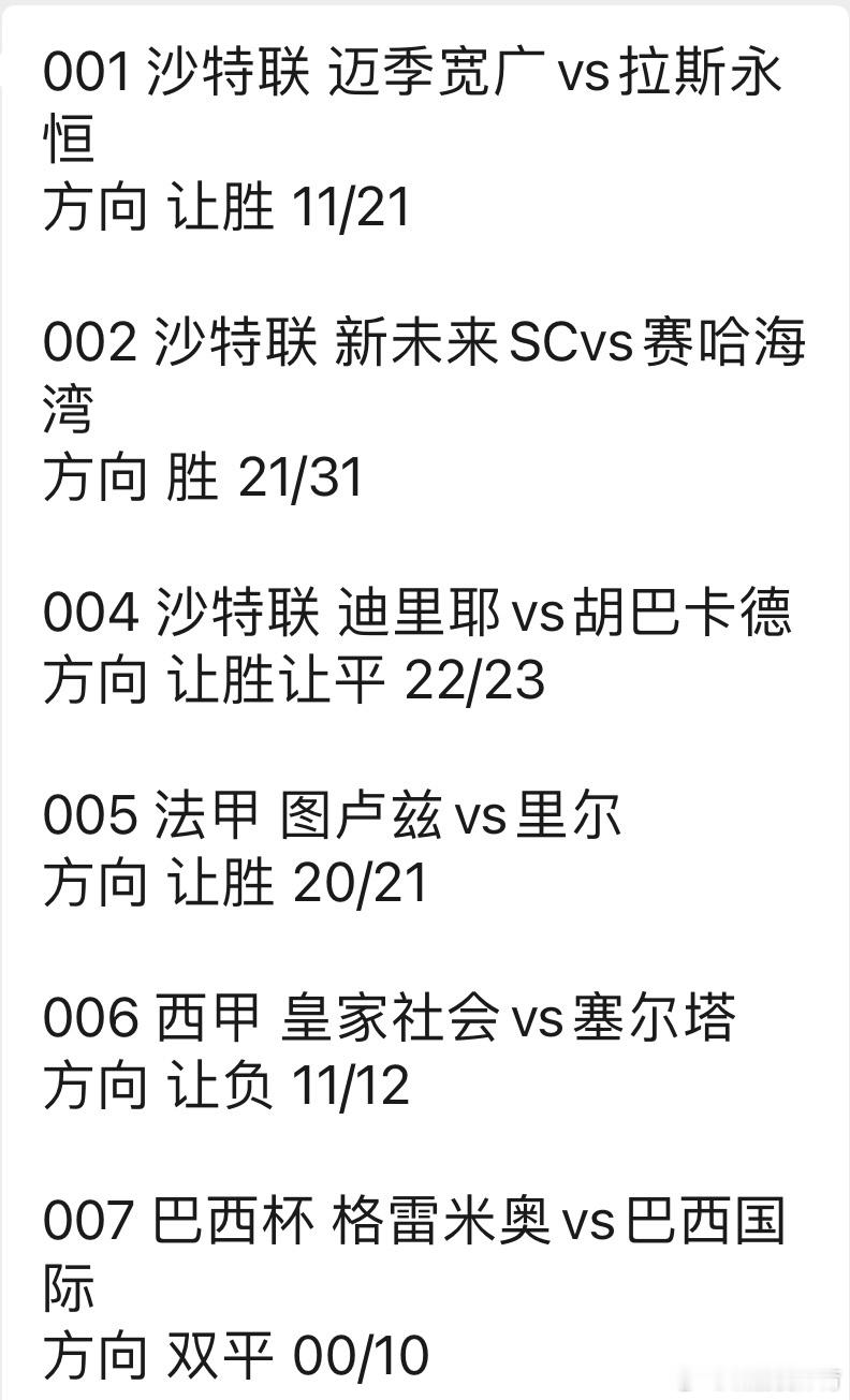 诚嘉今日扫盘⬇️⬇️⬇️001沙特联迈季宽广vs拉斯永恒方向让胜11/2