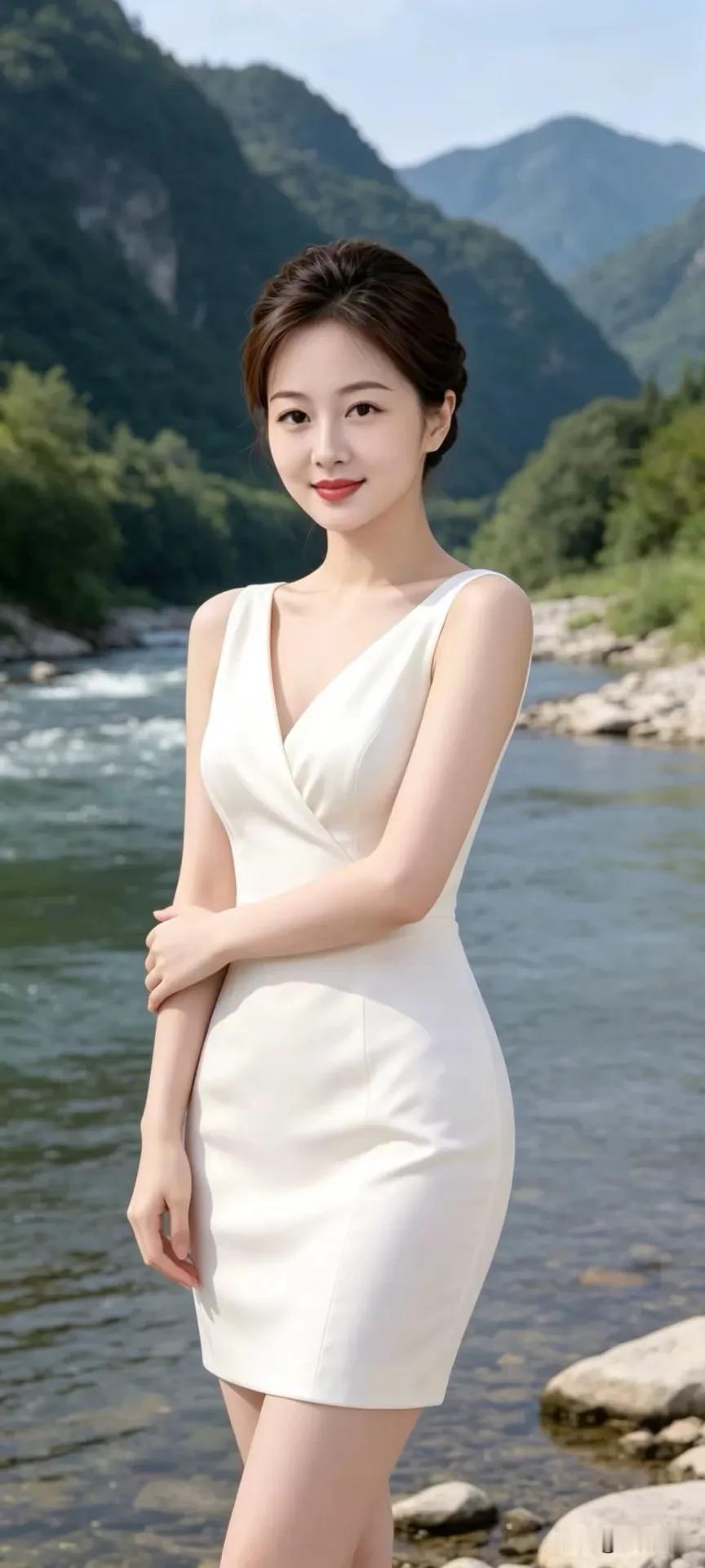 时尚穿档，河畔随拍照，人美风景美！