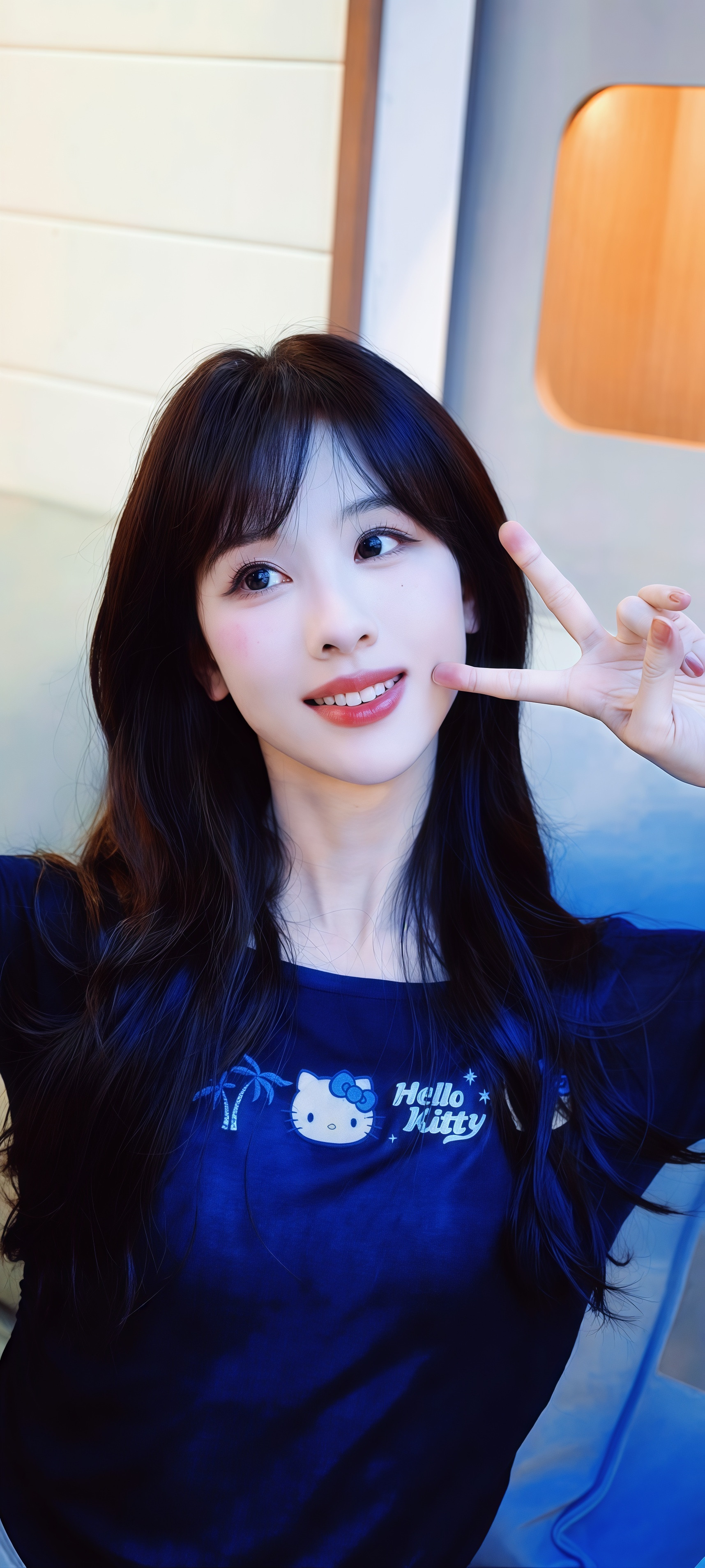 陈都灵蓝色系头像壁纸更新女神比心真的太漂亮了好美专栏·LOVE陈都灵–嘟