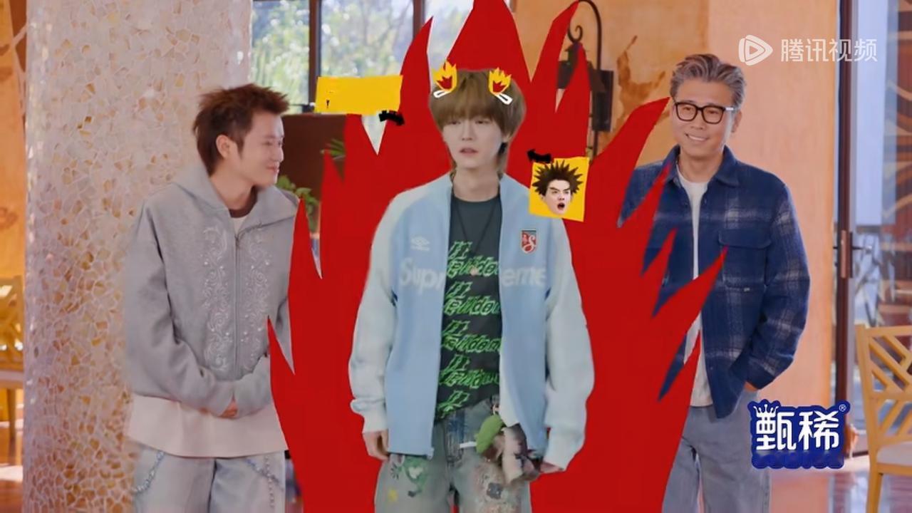 五哈导演说从高到低，从而低到高我们进行分组，结果鹿晗听到之后一怒之下往上前走了两