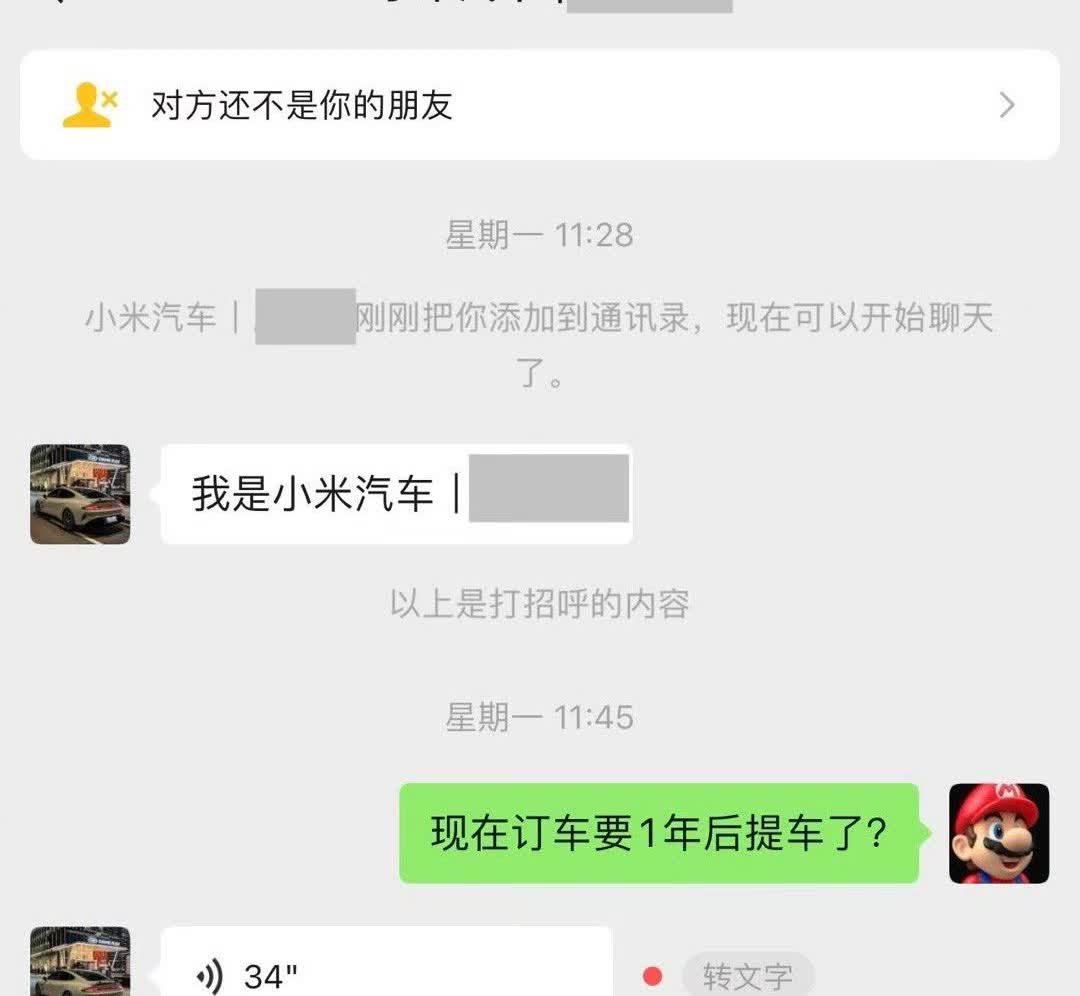 网友：小米销售疯了，半夜2点钟问我买不买车。