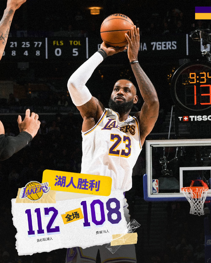 翻江倒海！#湖人战胜76人# 国王老了，但还是国王！王冠掉了，自己可以戴