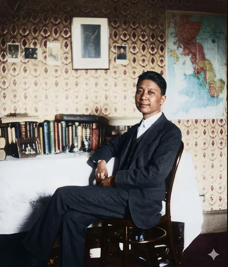 1926年，英国伦敦，青年老舍在伦敦大学任教期间，于寓所内拍下的肖像。一身西式西