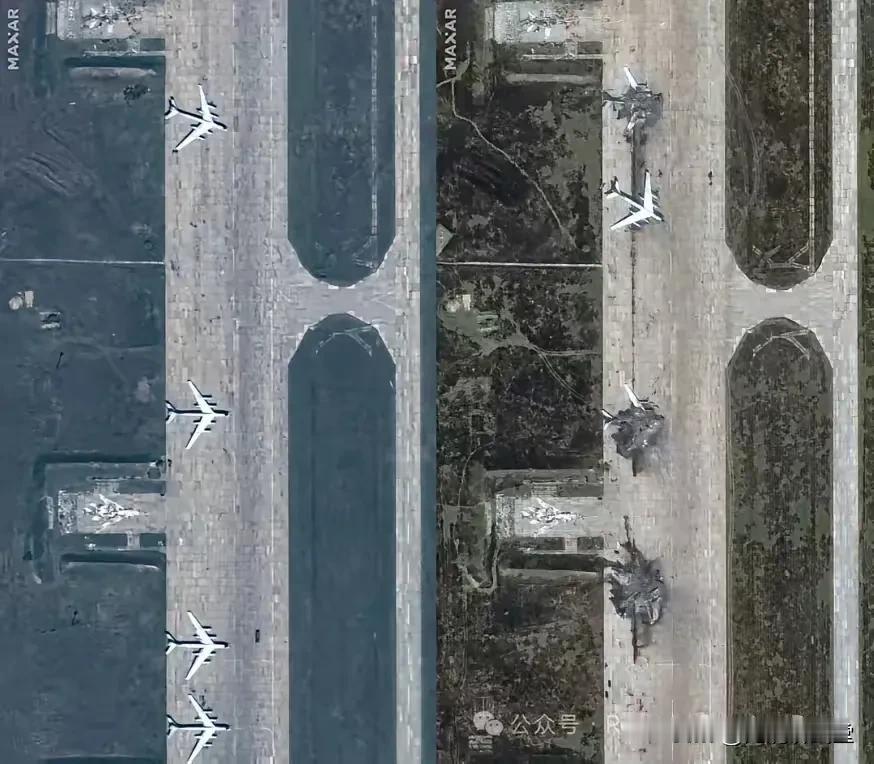 欧美民用卫星拍到的图95和图22m3已经炸成残骸了。毛子死鸭子嘴硬，就跟莫斯科号