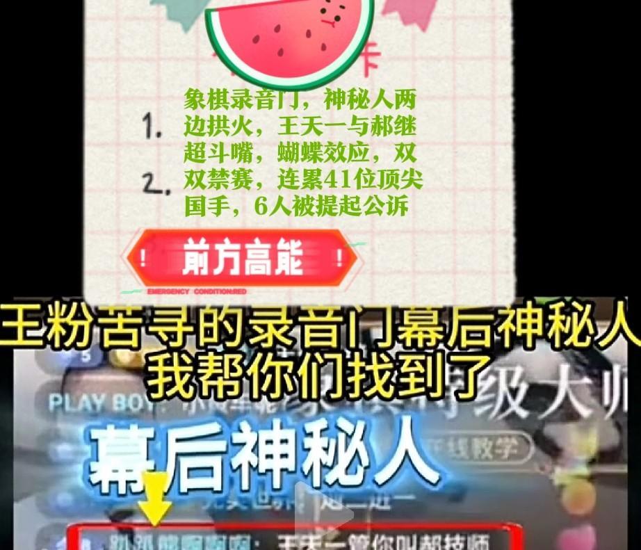 2025象棋录音门，神秘人找到了，两边拱火，王天一与郝继超斗嘴，蝴蝶效应，双双禁