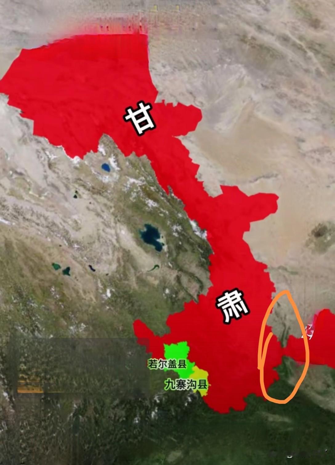 从这个地图来看，四川的这两个县似乎被甘肃省给包围了。更神奇的是，甘肃的庆阳和平凉