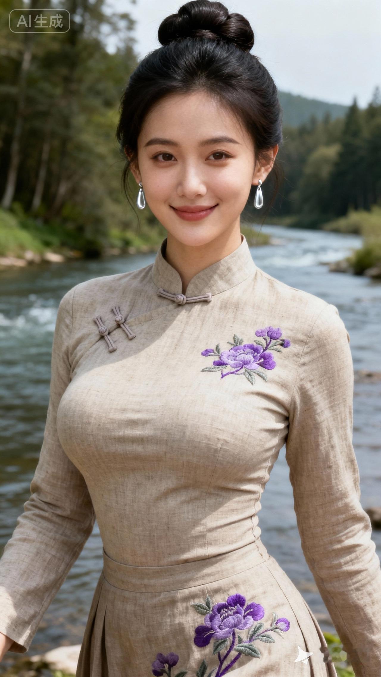 “花间美人笑，水畔影如仙”，让我一下就想到了江南的婉约。在江南，晴天落白雨，临水