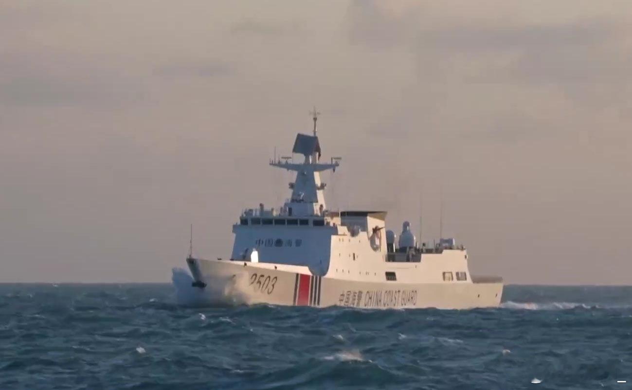 海警2503舰出动，501型执法舰首次执行重大任务。501型舰虽然衍生自052