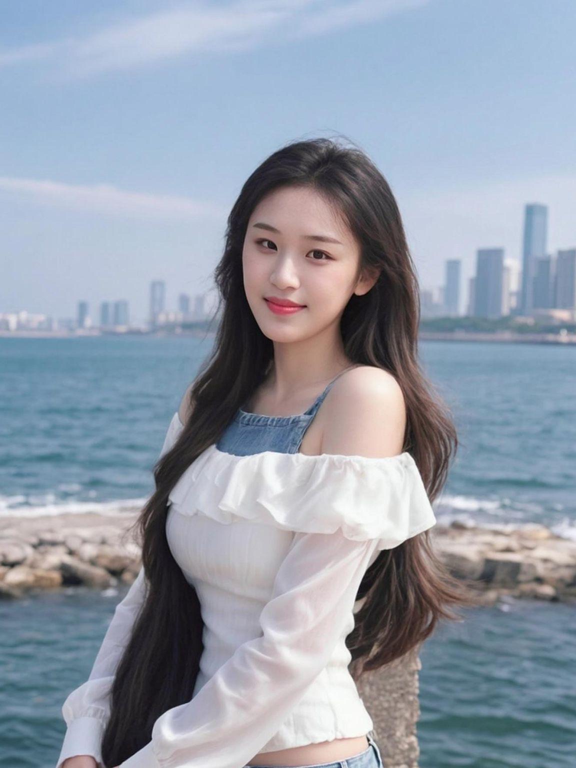 海风轻拂，阳光洒在波光粼粼的海面上，仿佛时间在此刻静止。远处的灯塔默默伫立，守护