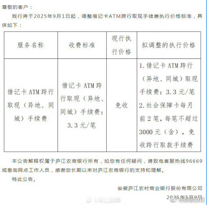 银行收费卷土重来免费才没多久，这又要开始重新收费了，吃相太难看了！[doge]​​