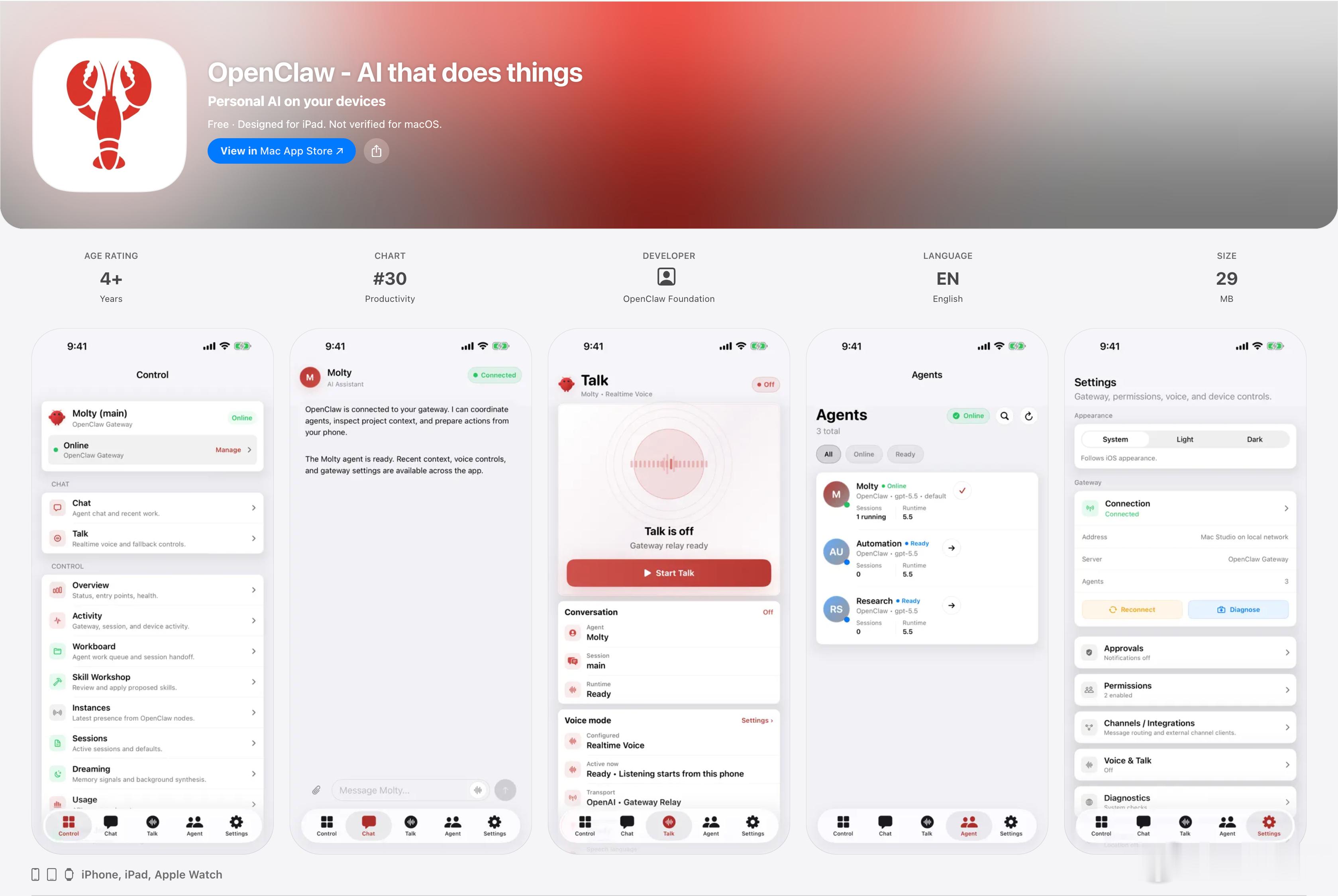 Openclaw推出了手机版的客户端，iOS+Android都覆盖了可以执
