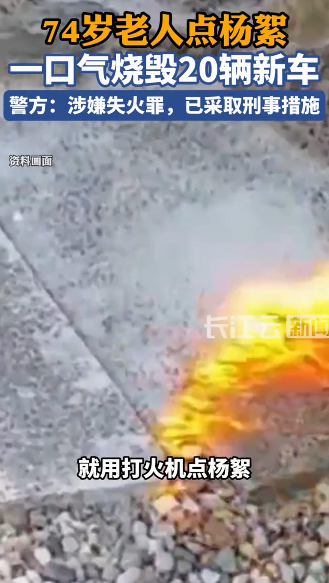 这下玩大了吧！辽宁大连，大爷看到路边都是杨絮，觉得影响自己健身走路，掏出打火机给