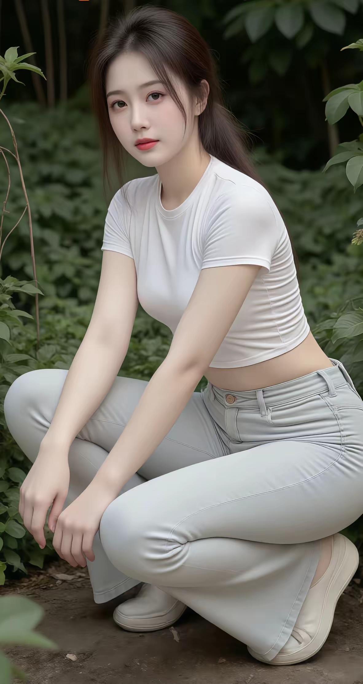 清新自然，元气少女在绿意盎然中绽放！🌿💕少女感笑容少女感微笑女孩