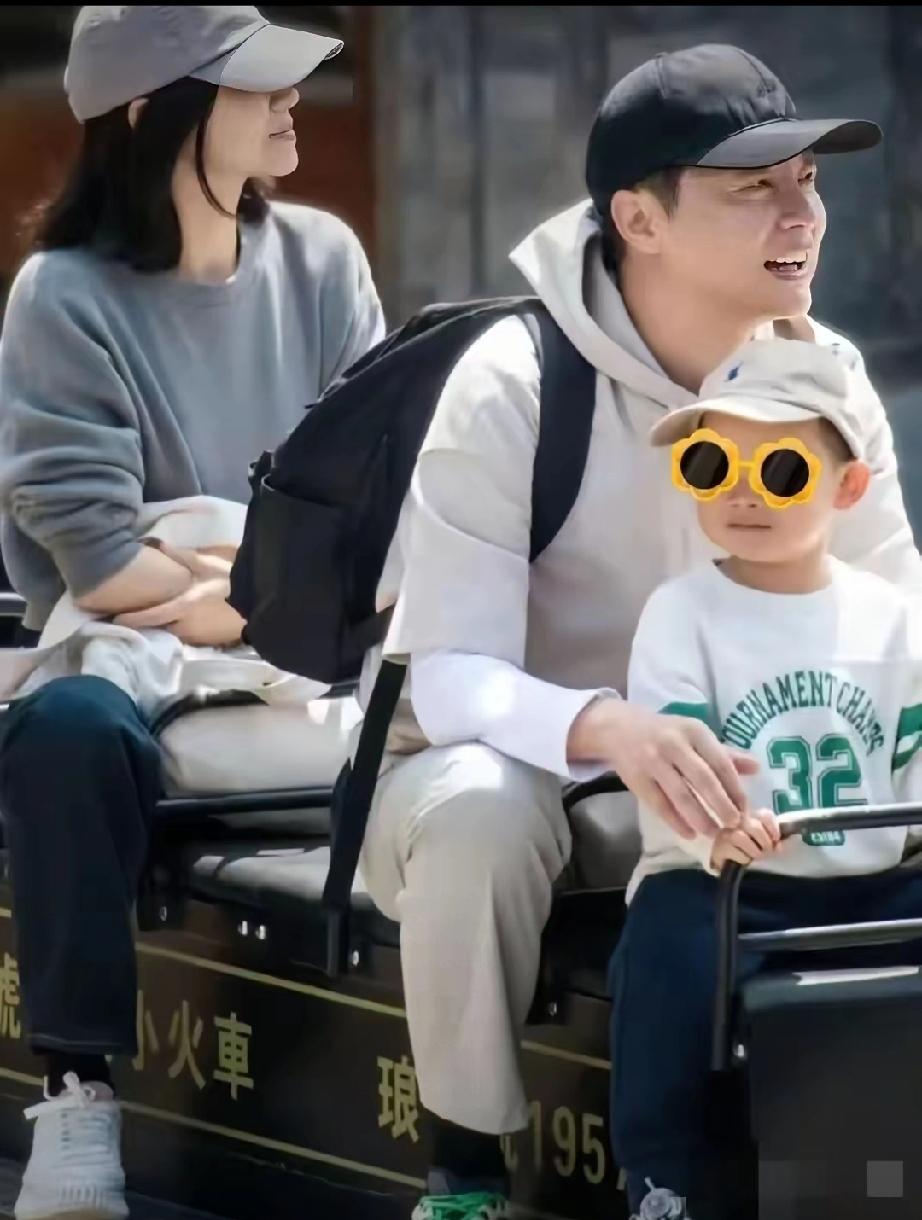 央视任鲁豫私下好接地气！携妻儿逛琅琊古城，坐观光小火车画面温馨