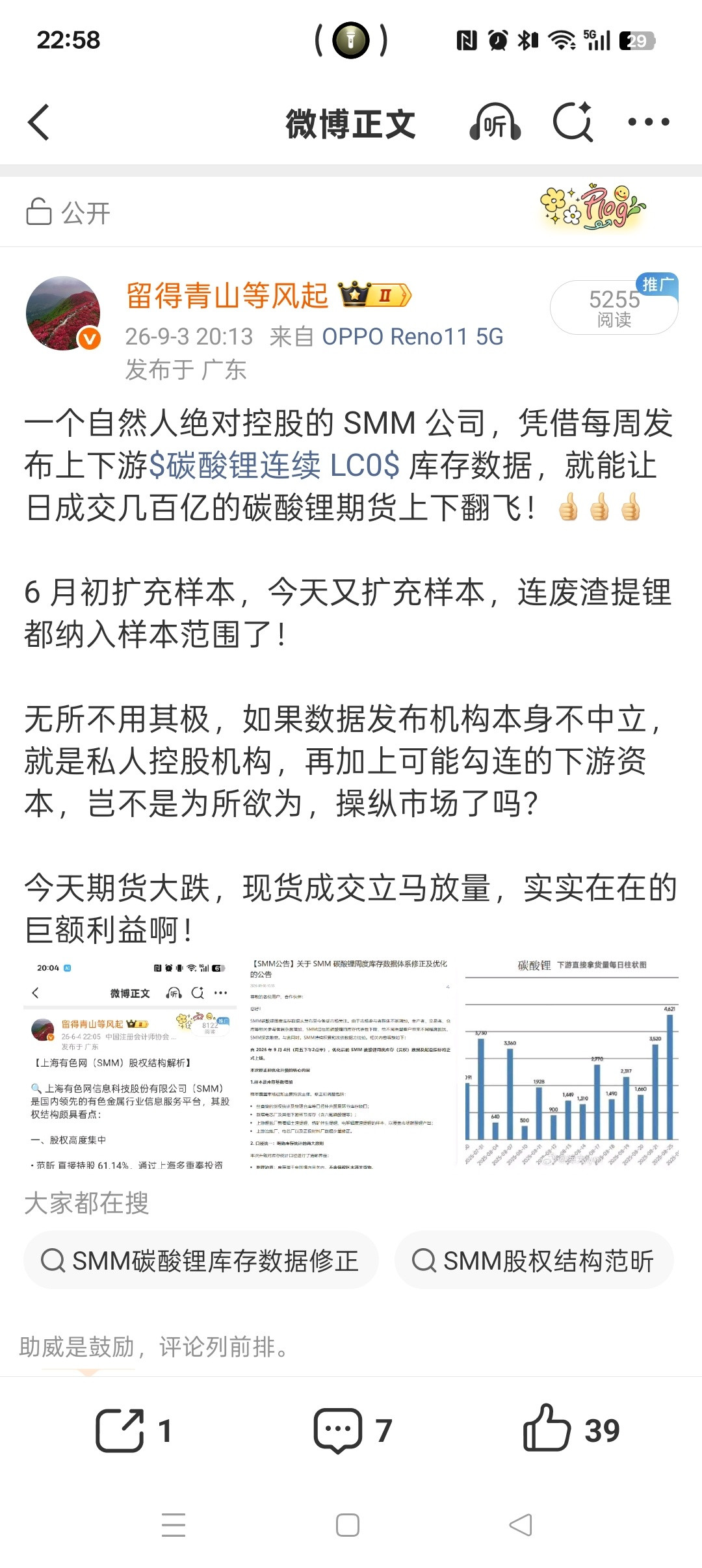 SMM：碳酸锂库存数据是根据内部模型推算而来的，仅供参考，不构成决策建议！我