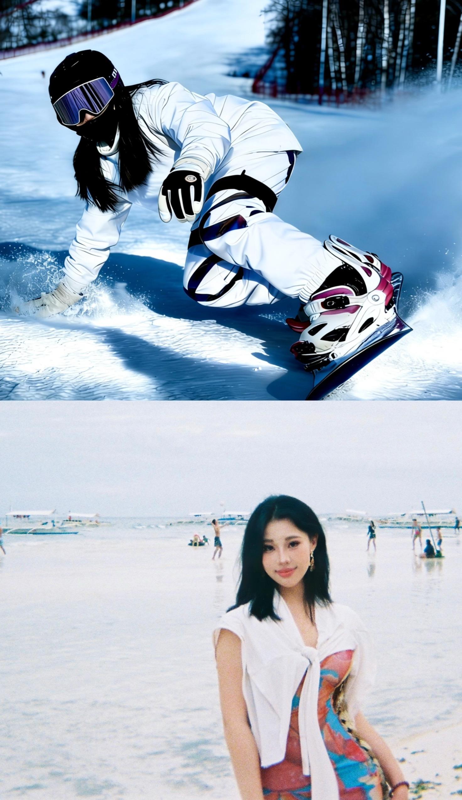 滑雪看不清我的脸没关系.