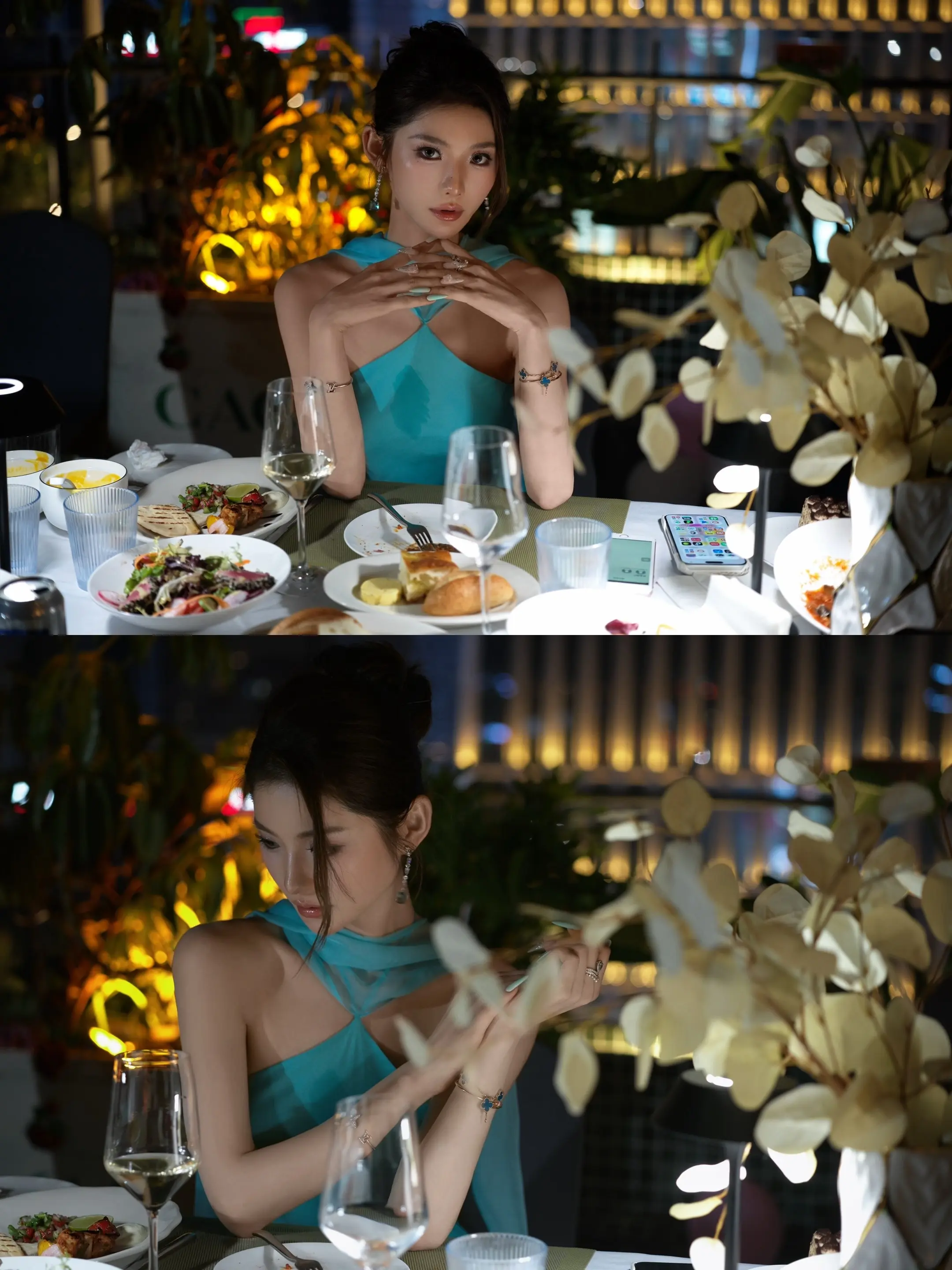 薄荷绿的夜 眼神是唯一的灯。