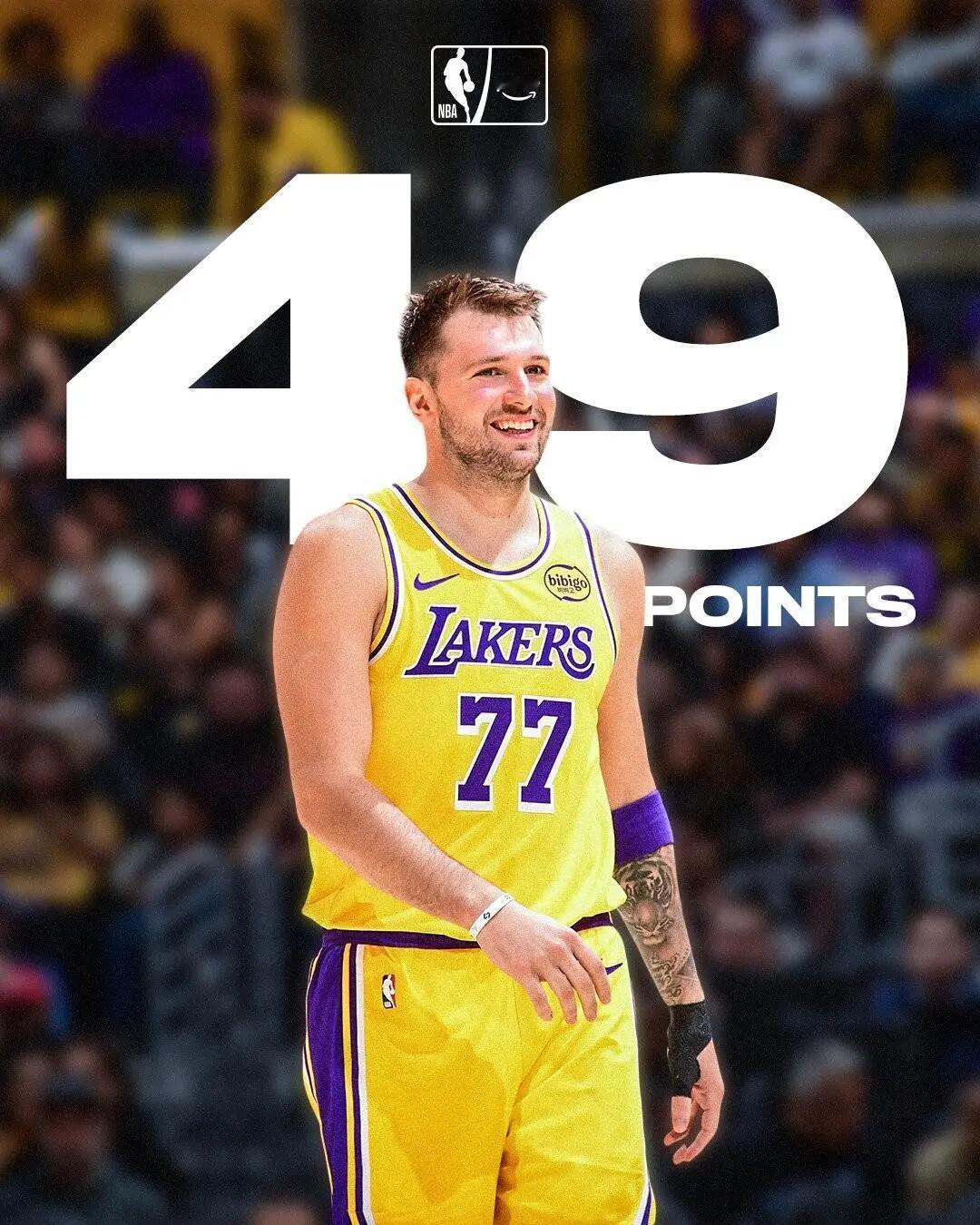 东契奇爆砍49分11篮板再砍49分准三双，带队首胜！两战92分！今天NBA常规赛