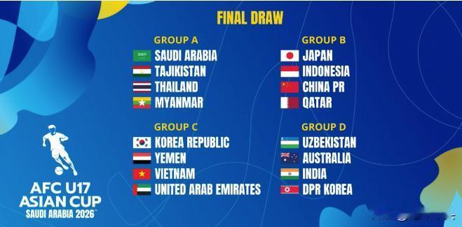 5月22日举行的U17亚洲杯抽签结果出炉！印尼：我你麻？？？打扰了，告辞！！！