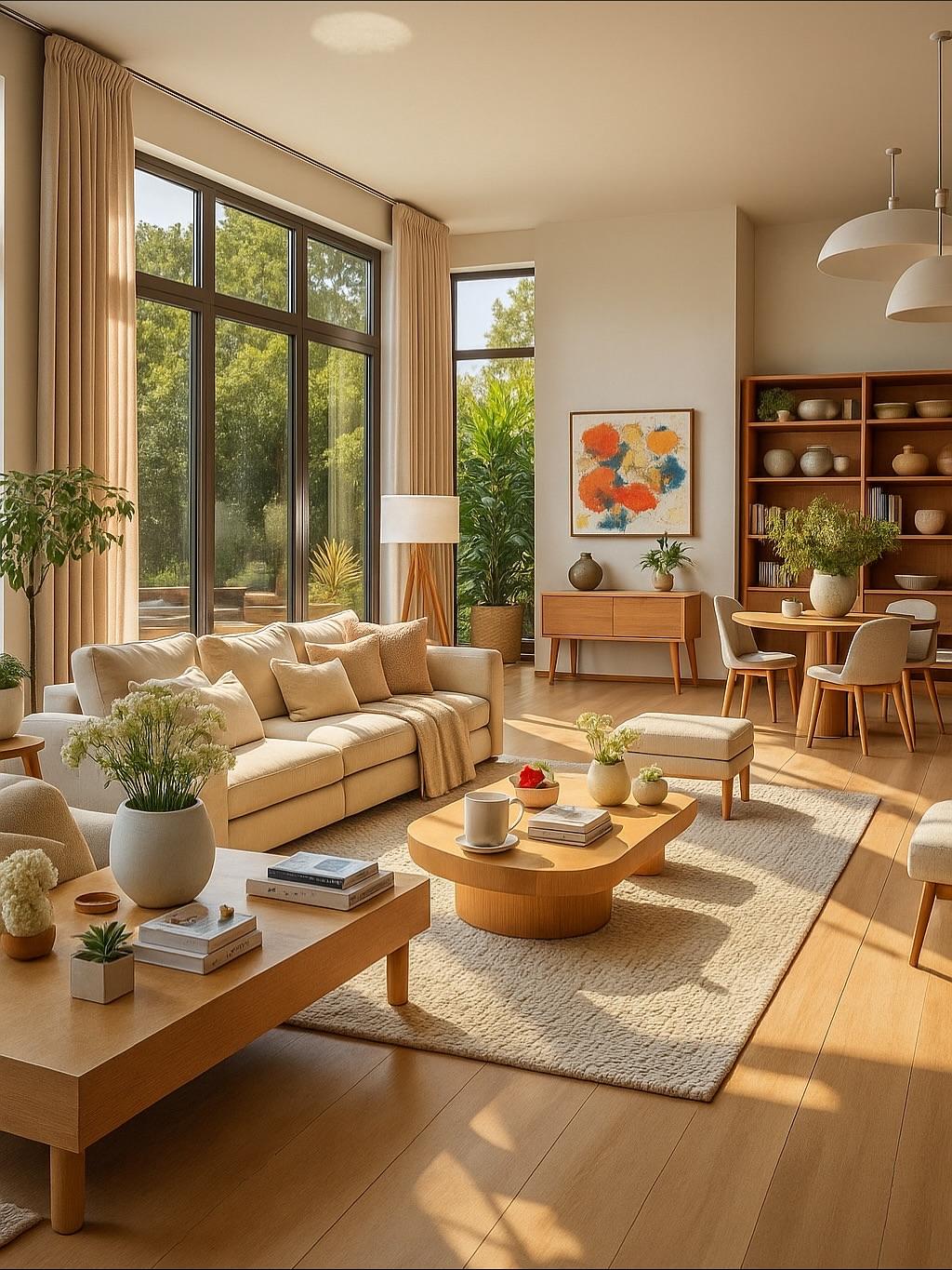 中性色+天然木，简约却满是治愈感。🌿简约清新现代装修风格,你喜欢吗?家居