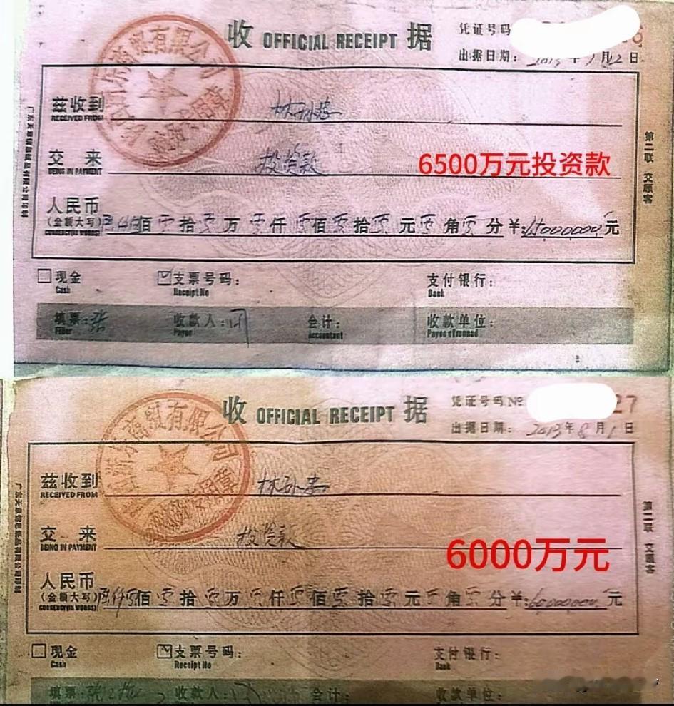 林孙忠晒出当时1.25个亿收据，刚到原公司账上就被赵贵转走，并把原公司申请破产！