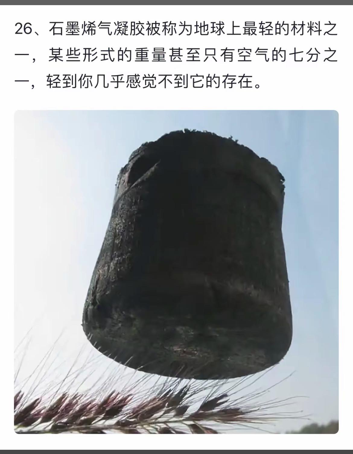 轻盈如空气的石墨烯气凝胶，感受科技的奇妙！🌟✨