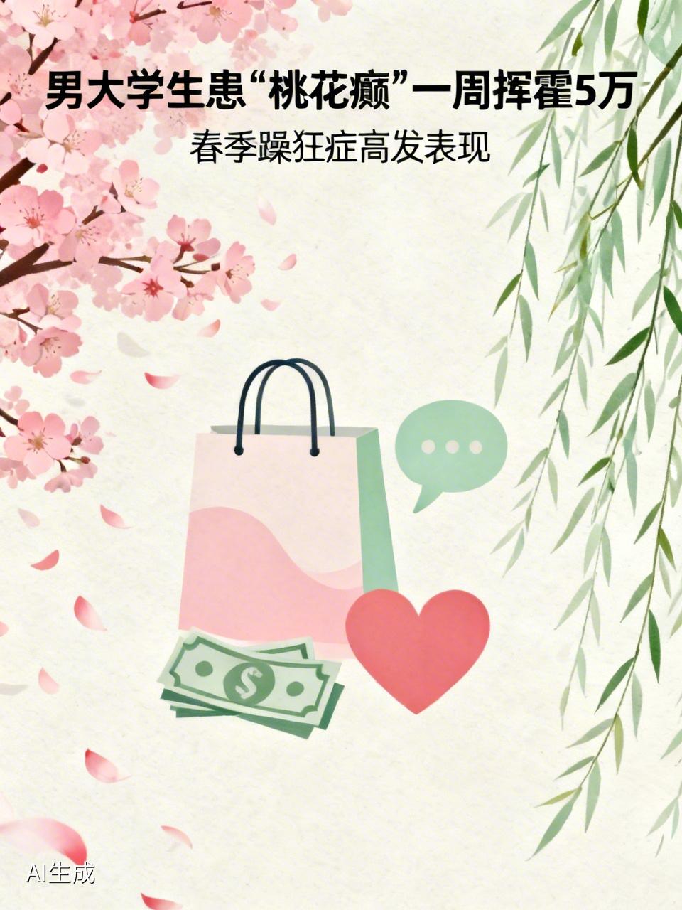 男大学生患桃花癫一周挥霍5万男大学生患“桃花癫”一周挥霍5万，这种病专挑春天