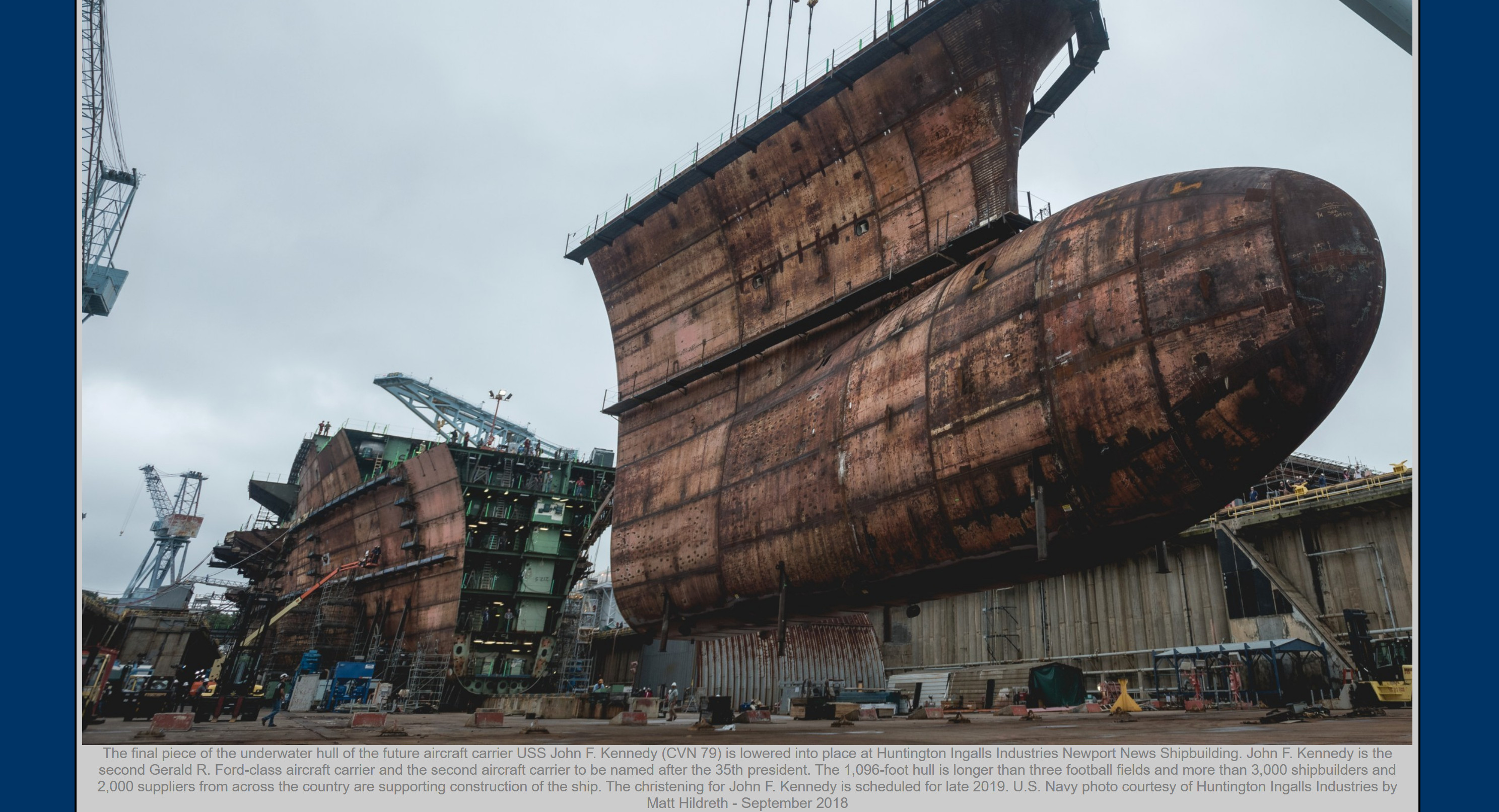 水线下合拢这事是个大事，HII不可能藏着掖着，79肯尼迪水线下合拢当天的照片现在