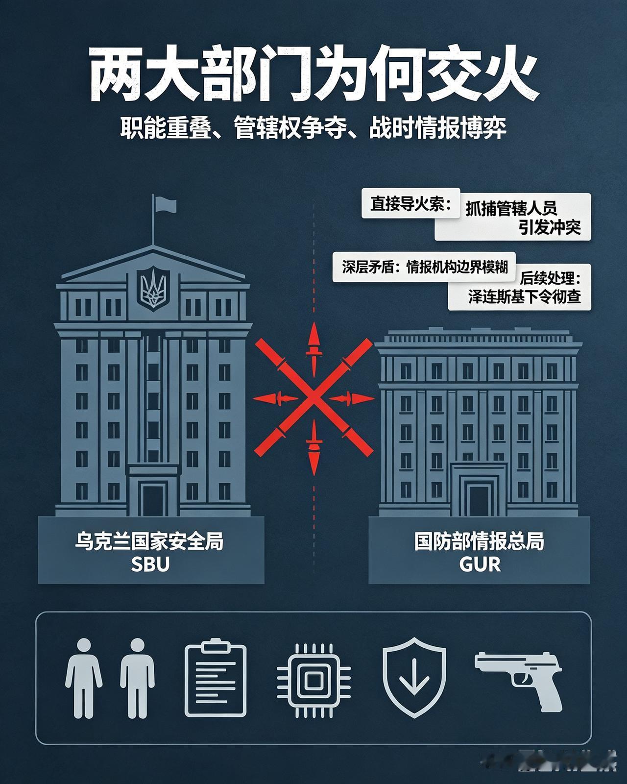乌克兰内斗升级，两大部门在基辅展开了枪战。乌克兰内部仇恨很大啊。国安局和情报