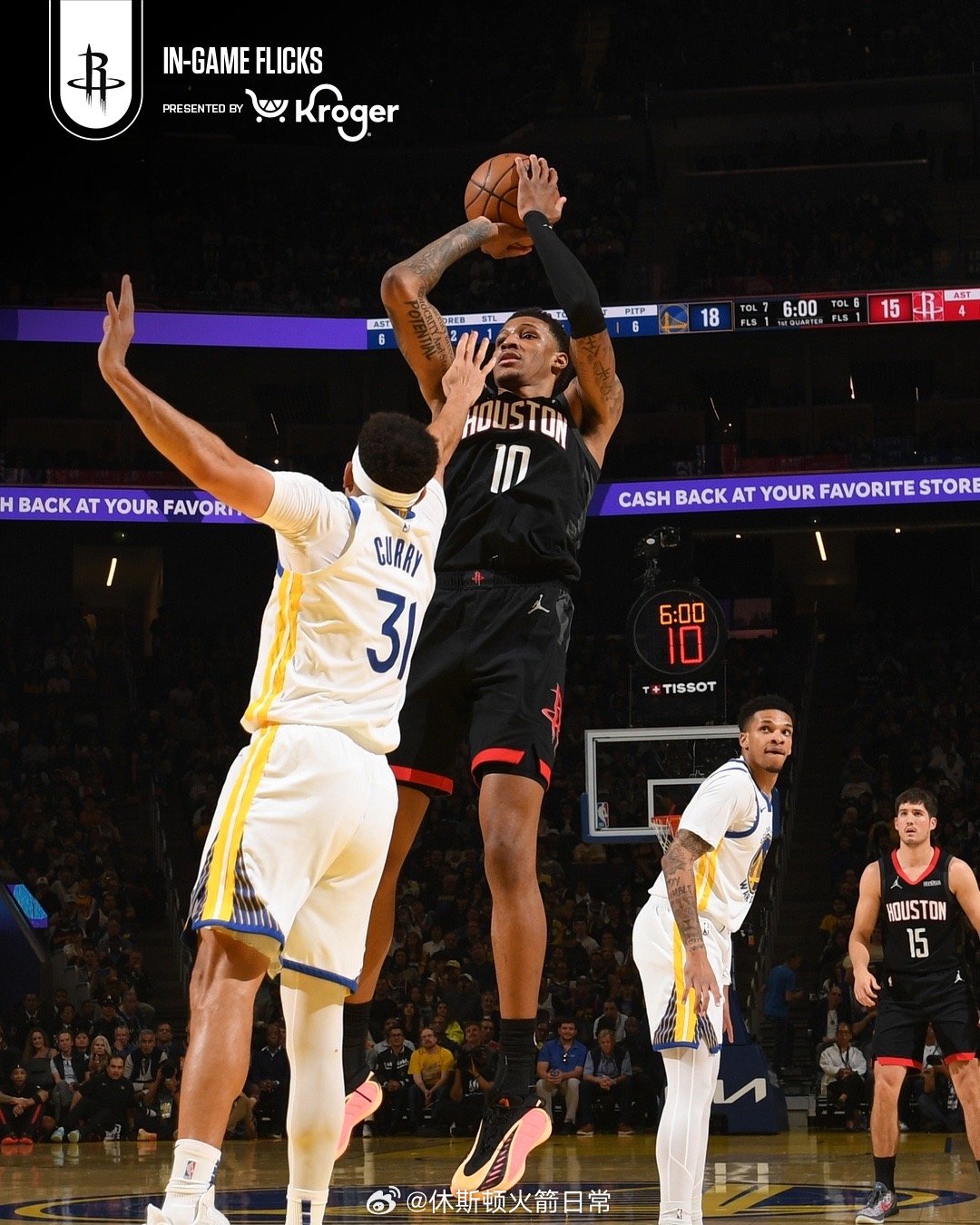 NBA25-26赛季火箭常规赛第78场，全场比赛结束，火箭117-116勇士，战