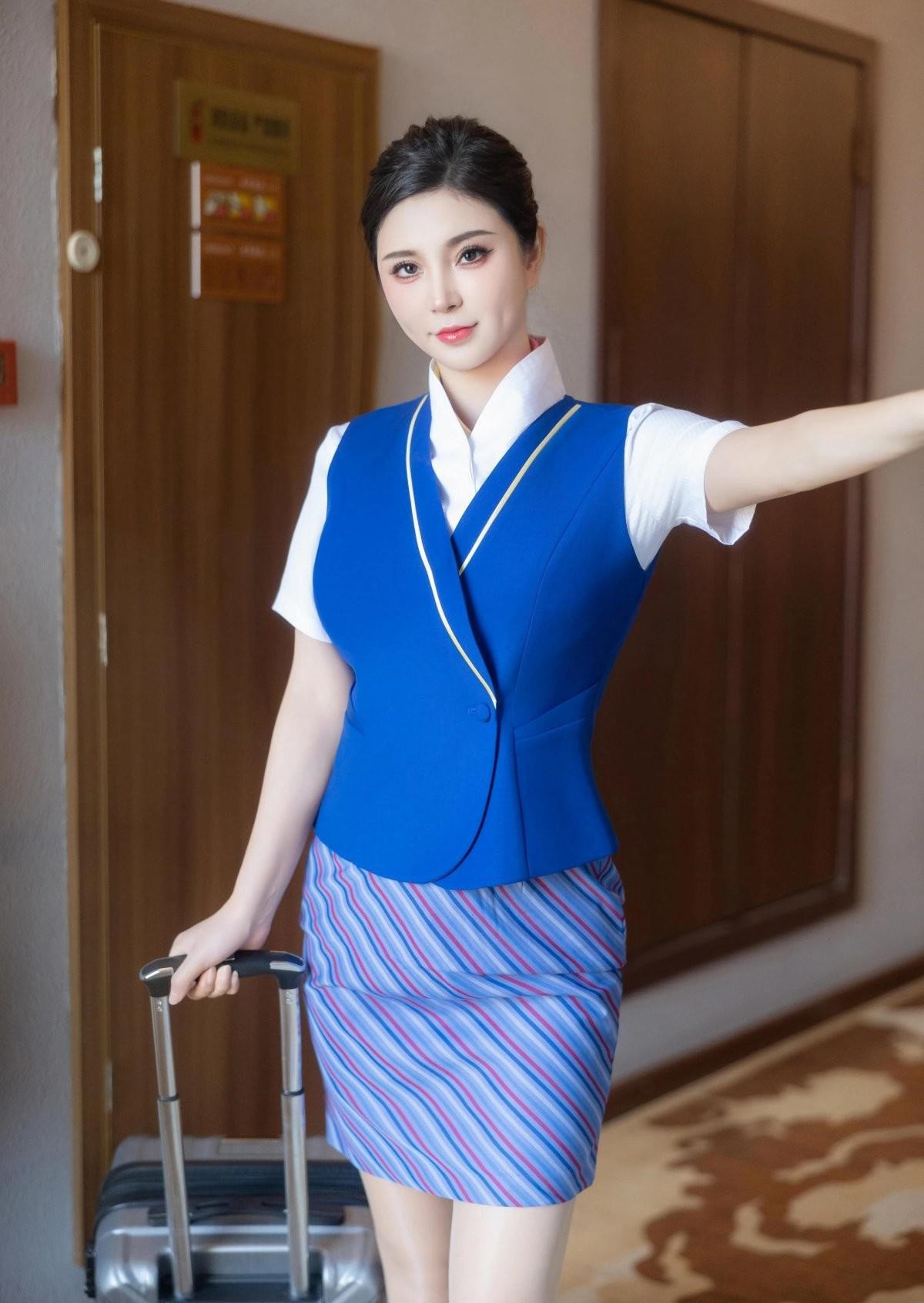 美女模特小妖Yummy，最美空姐制服
