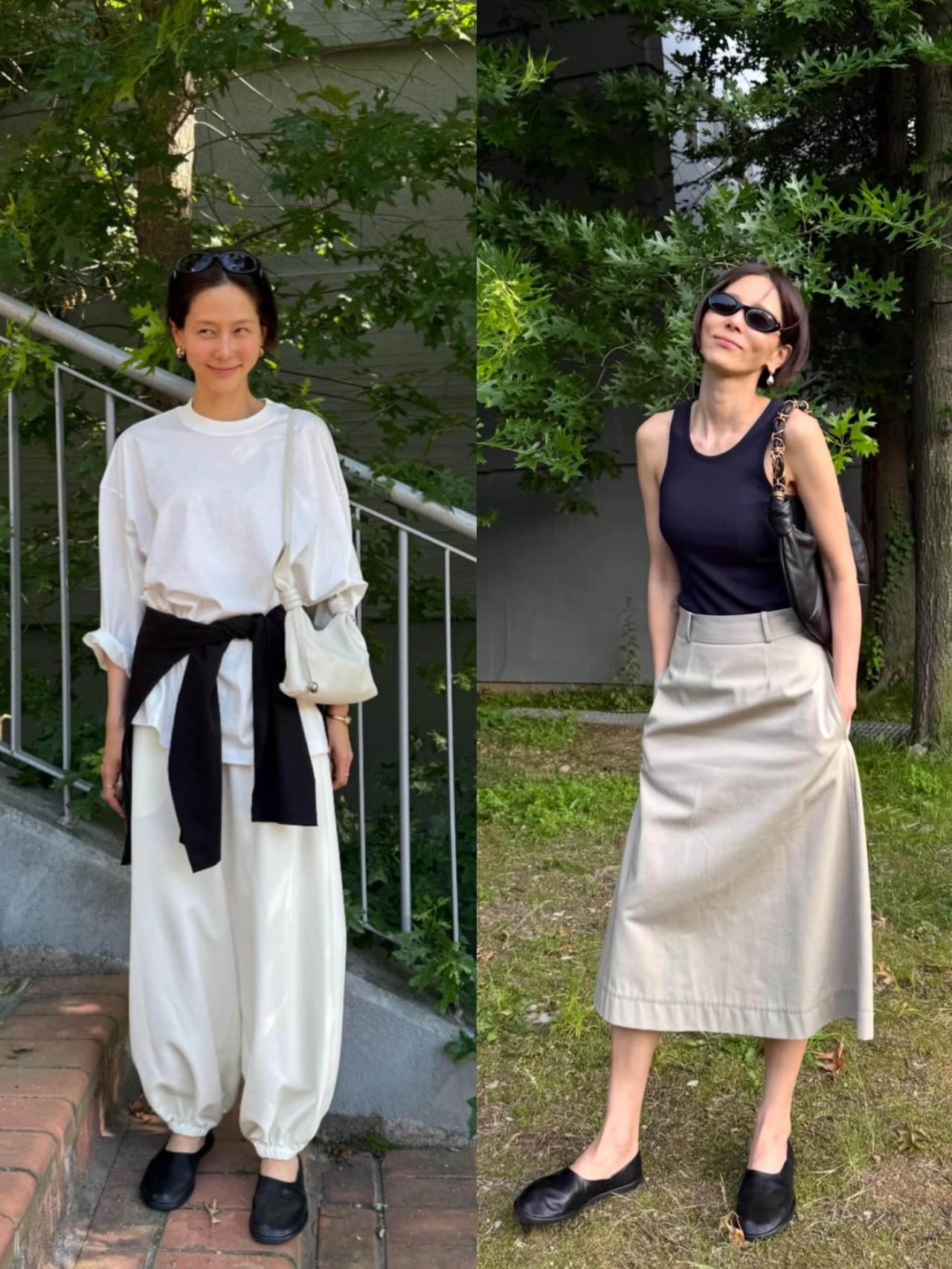 40+女人穿衣就学她，韩国女星金娜英的私服优雅又气质！穿搭主打简约松弛通勤风，