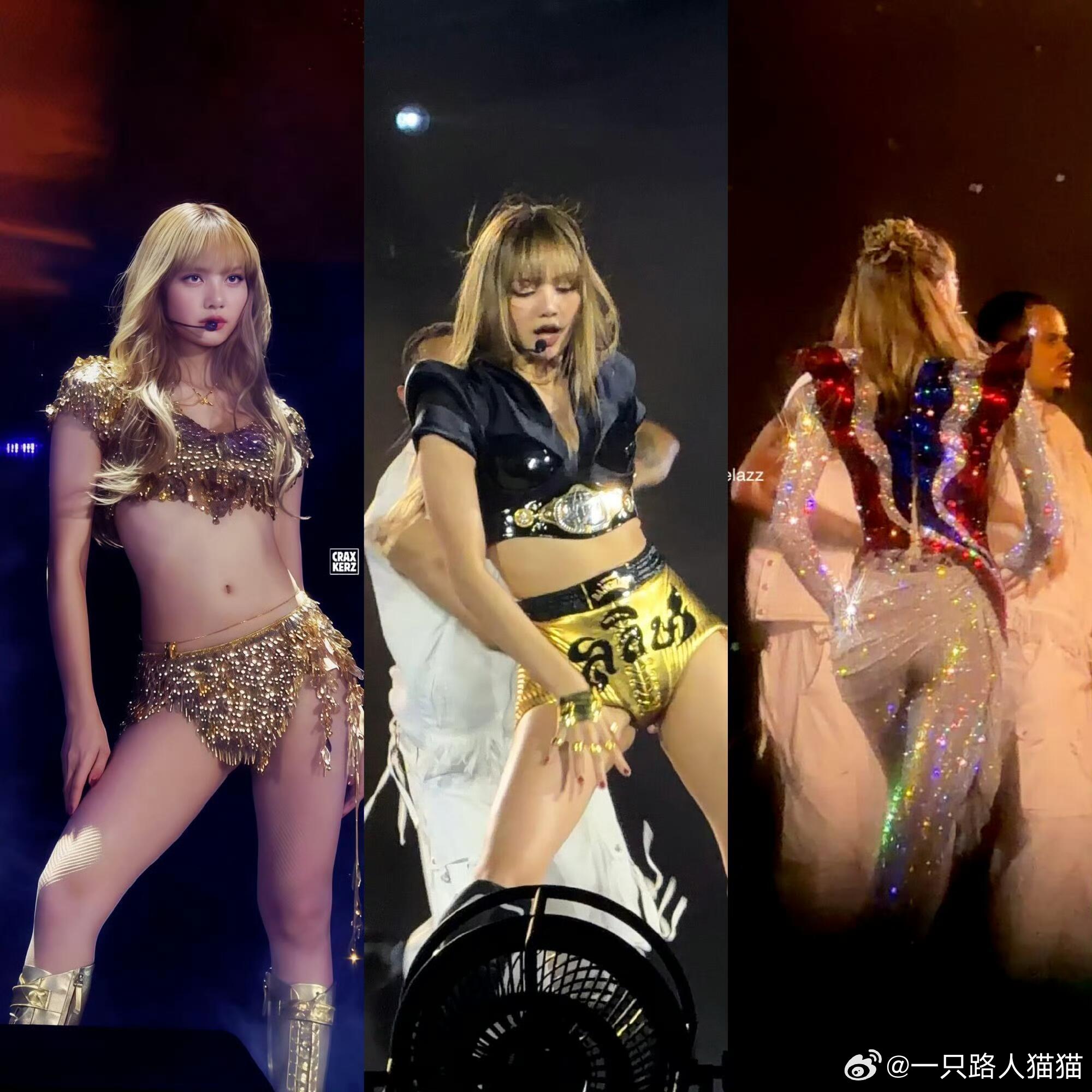 泰国3天Lisa的solo服装元素全是泰国相关元素第1️⃣天:臀部佩戴花环(ph